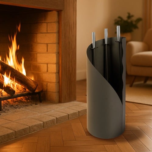 Przybory Kominkowe Akcesoria Zestaw Do Kominka Loft 4w1 - obrazek 9