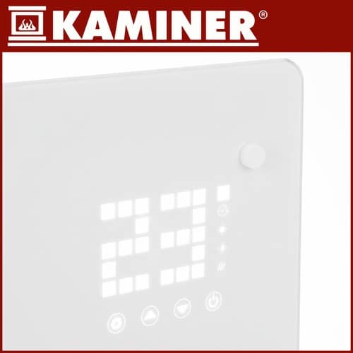 Grzejnik Elektryczny Konwektorowy Szklany WiFi Pilot Biały Kaminer 2500W - obrazek 6