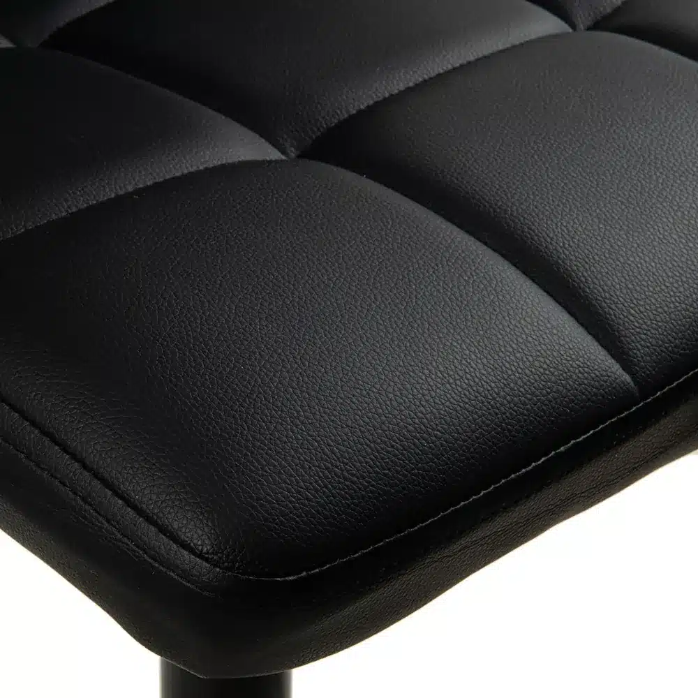 Hoker Barowy Kuchenny Obrotowy Regulowany Skórzany Czarny - obrazek 12