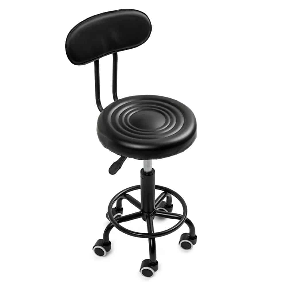 Hoker Barowy Stołek Fryzjerski Kosmetyczny Obrotowy Czarny - obrazek 3