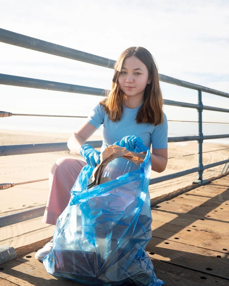 Worki Na Śmieci Wiązane 35L Niebieskie 150 szt. - obrazek 5