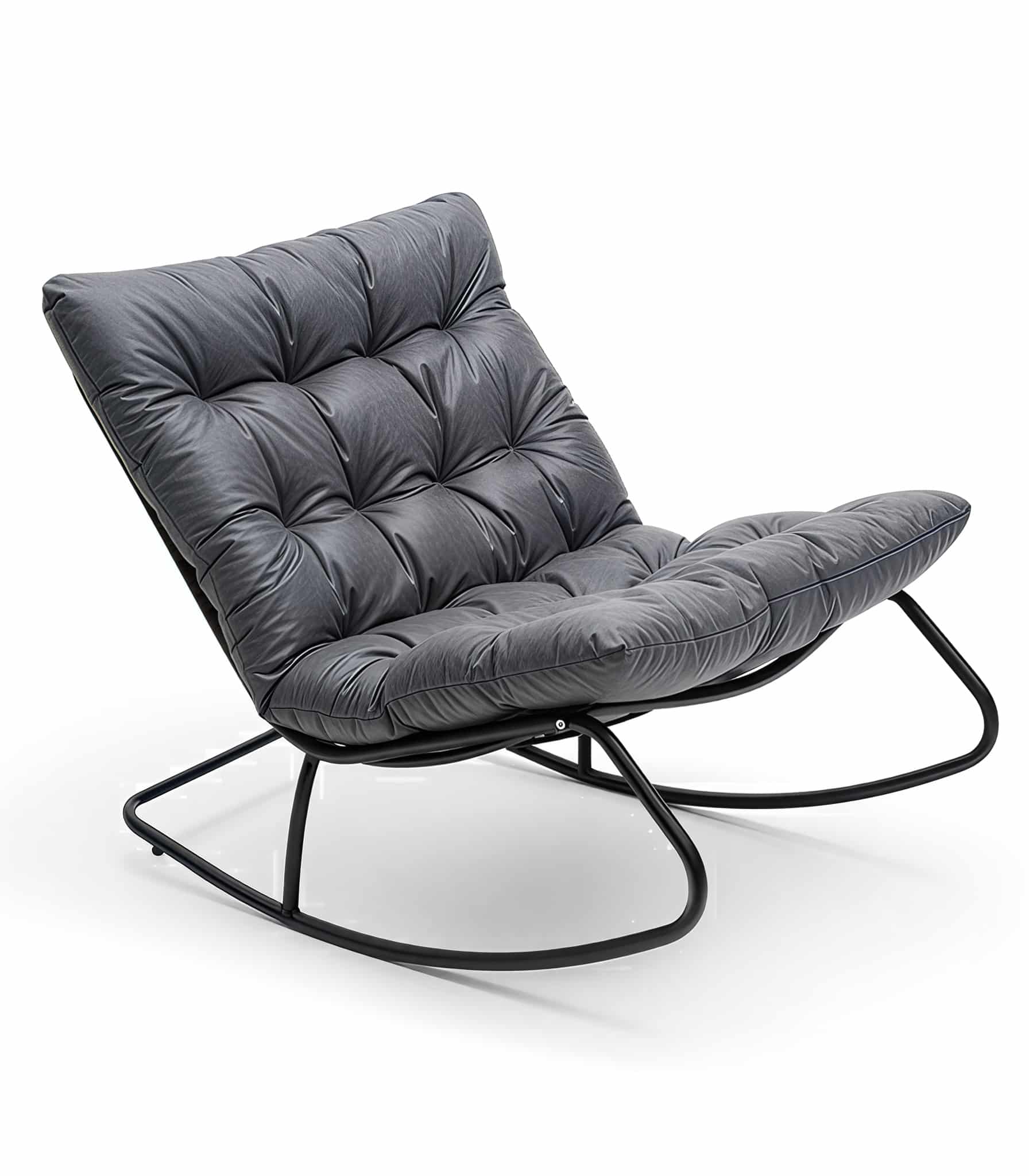 Fotel Bujany Ogrodowy Wypoczynkowy z Poduszką Szary