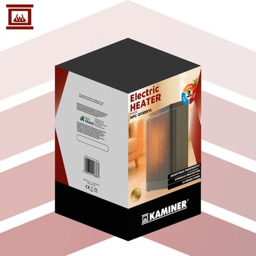 Grzejnik Elektryczny Ceramiczny Czarny Kaminer 1500W - obrazek 8