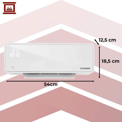 Kurtyna Powietrzna Ścienna Szklana WiFi Pilot Biały Kaminer 2000W - obrazek 8