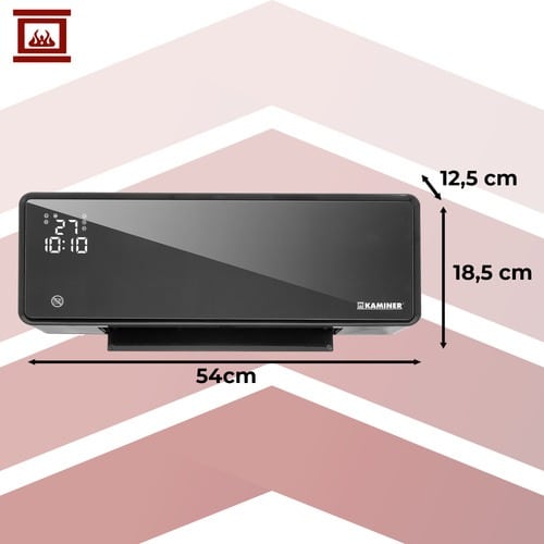 Kurtyna Powietrzna Ścienna Szklana WiFi Pilot Czarny Kaminer 2000W - obrazek 8