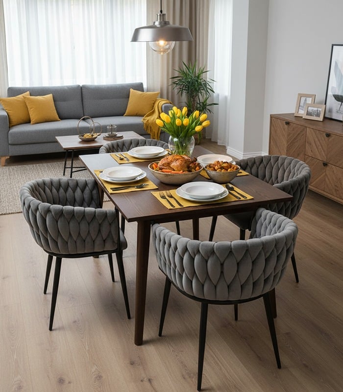 Krzesło Welurowe Tapicerowane Nowoczesne Glamour ROSA Szary - obrazek 10