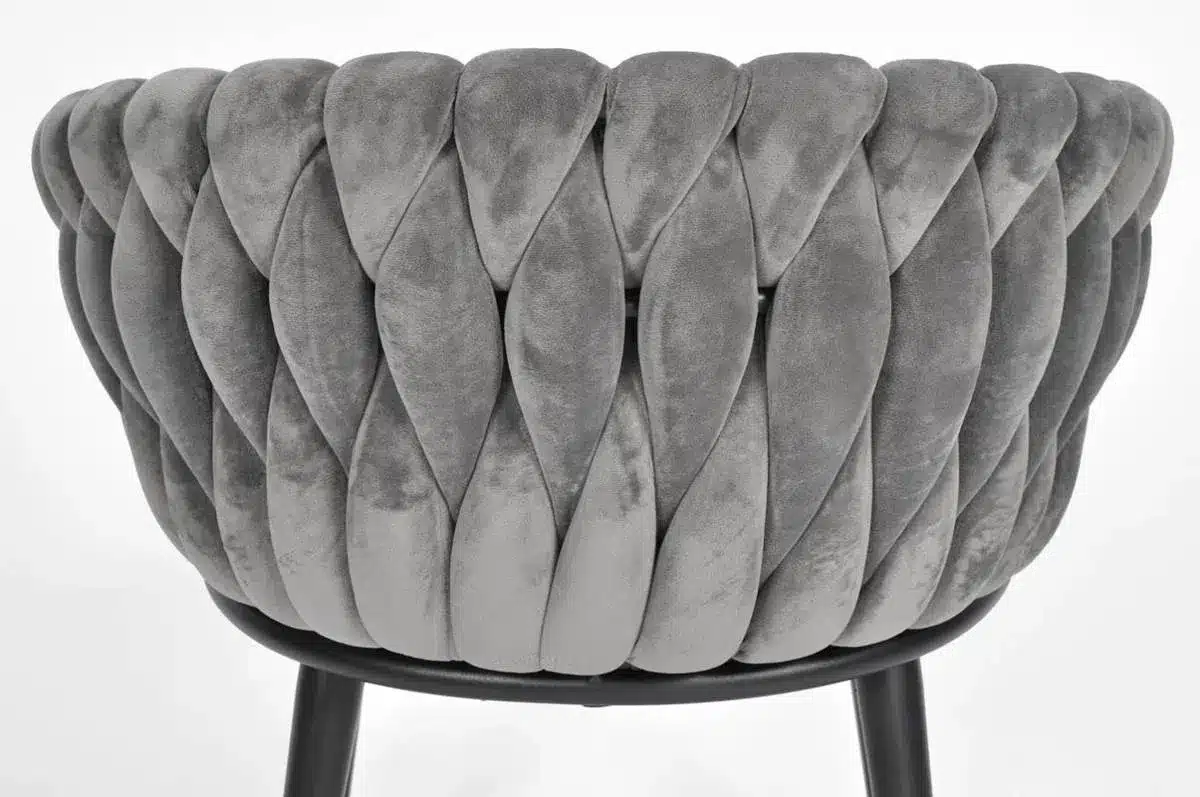 Krzesło Welurowe Tapicerowane Nowoczesne Glamour ROSA Szary - obrazek 7