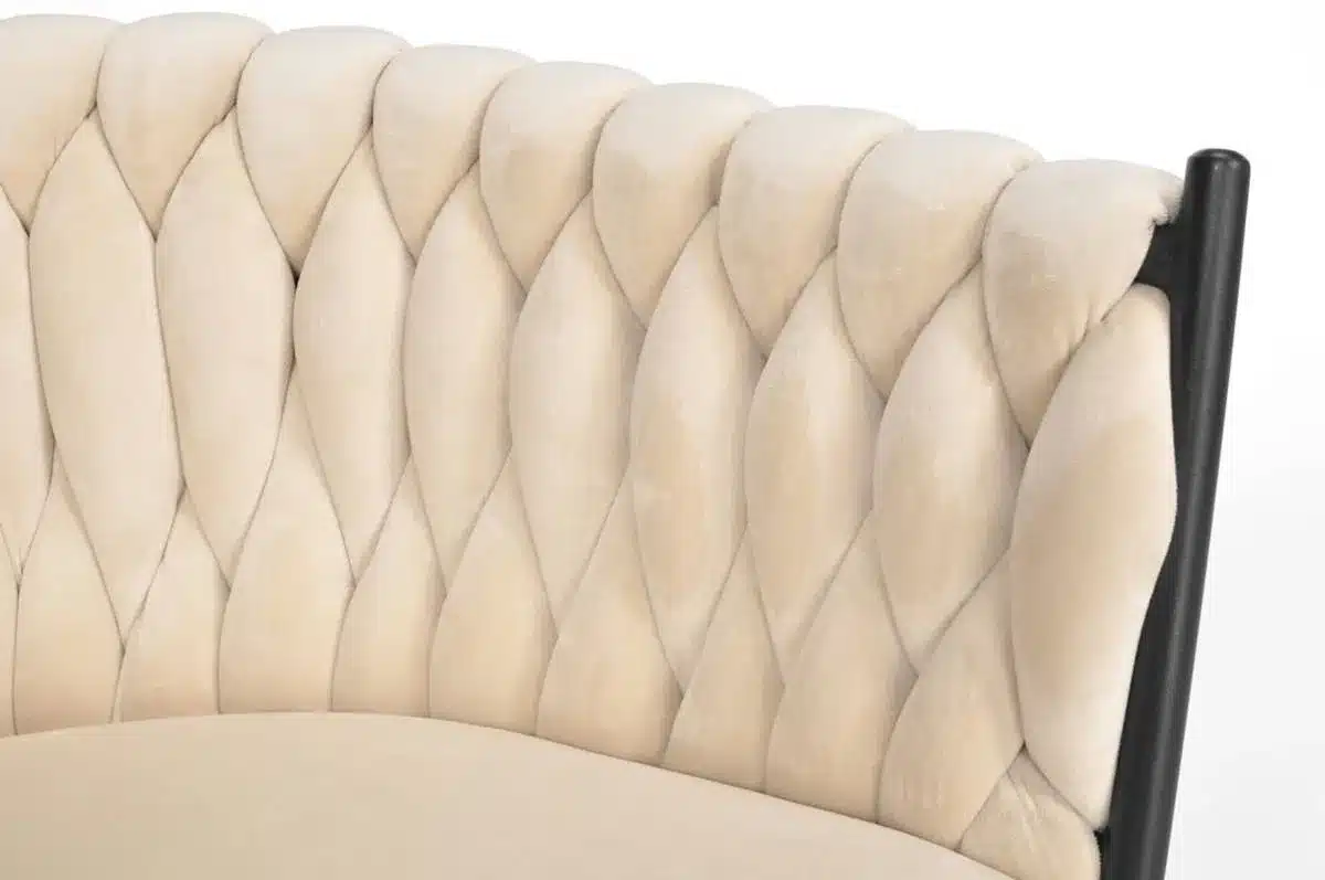 Krzesło Welurowe Tapicerowane Nowoczesne Glamour ROSA Beżowy - obrazek 10