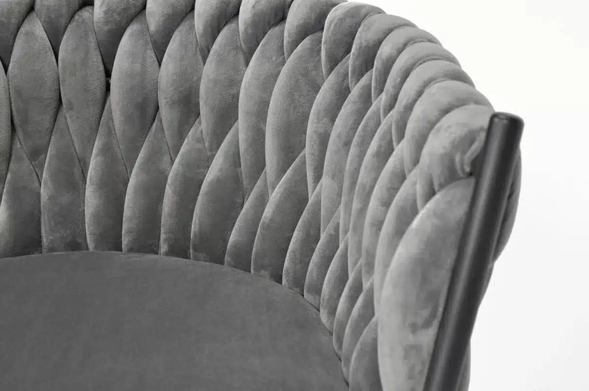 Krzesło Welurowe Tapicerowane Nowoczesne Glamour ROSA Szary - obrazek 8