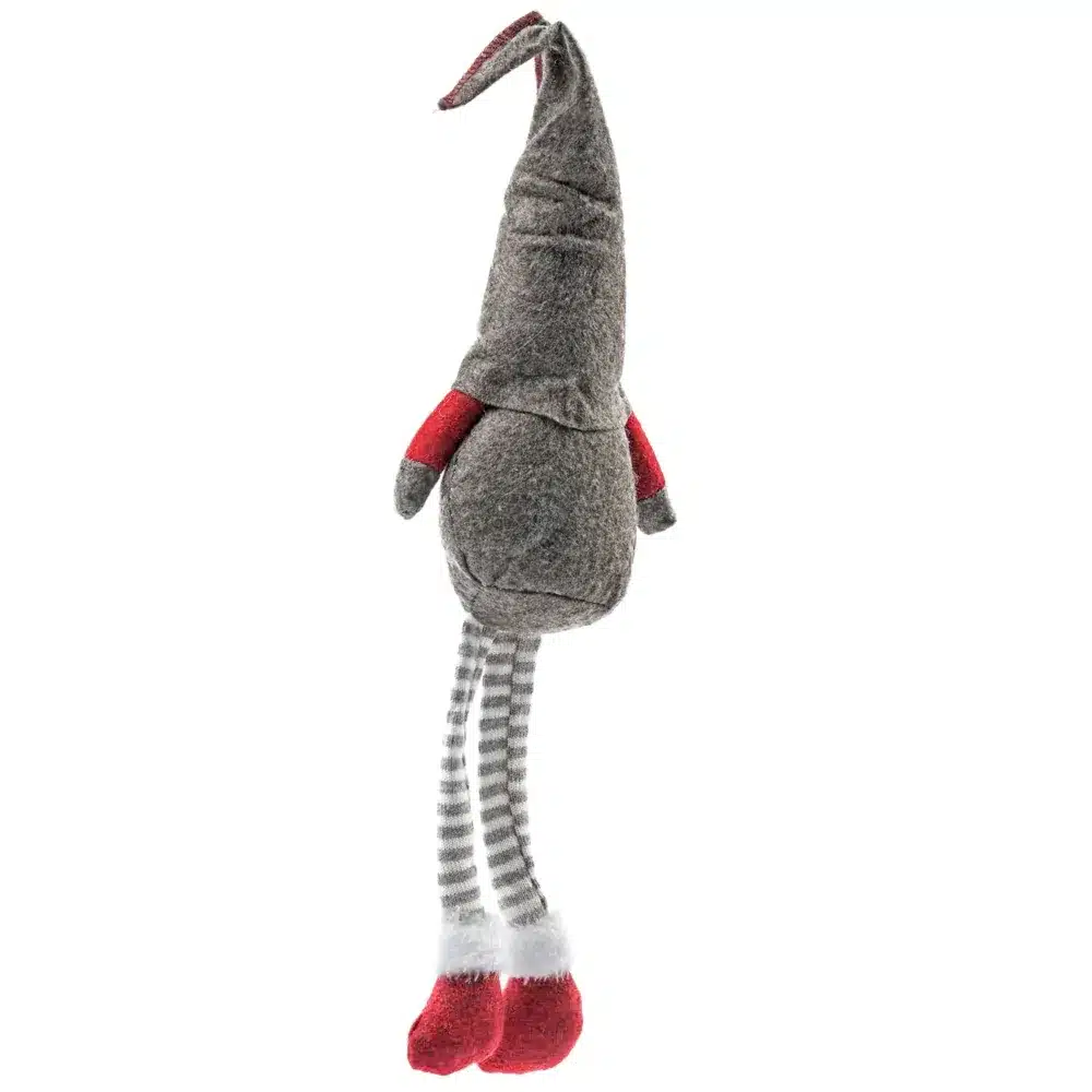 Skrzat Świąteczny Krasnal w Czapce Siedzący Szary 50cm - obrazek 5