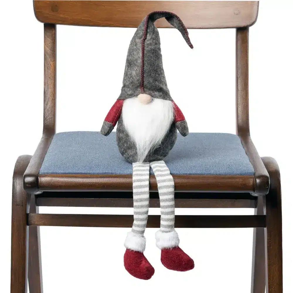 Skrzat Świąteczny Krasnal w Czapce Siedzący Szary 50cm - obrazek 8