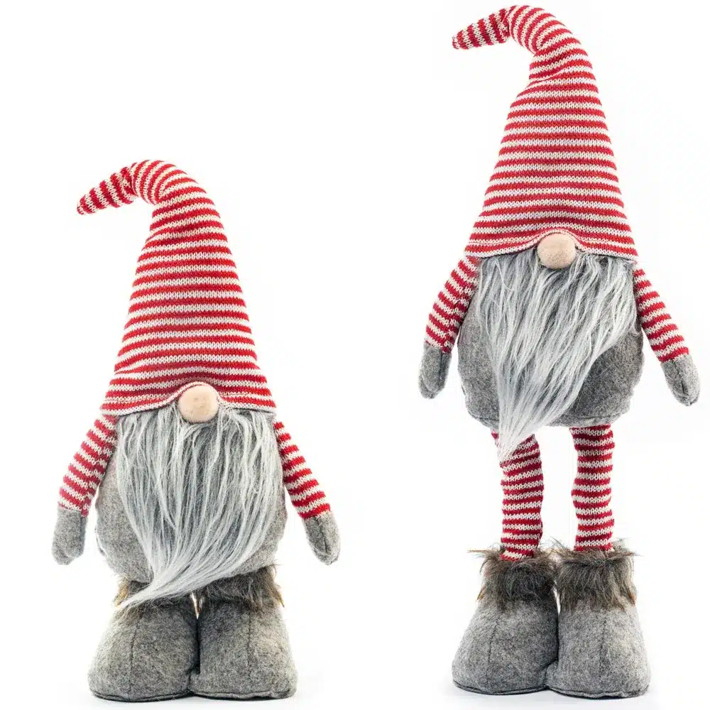 Skrzat Świąteczny Krasnal Teleskopowy Regulowany Czerwony 52cm