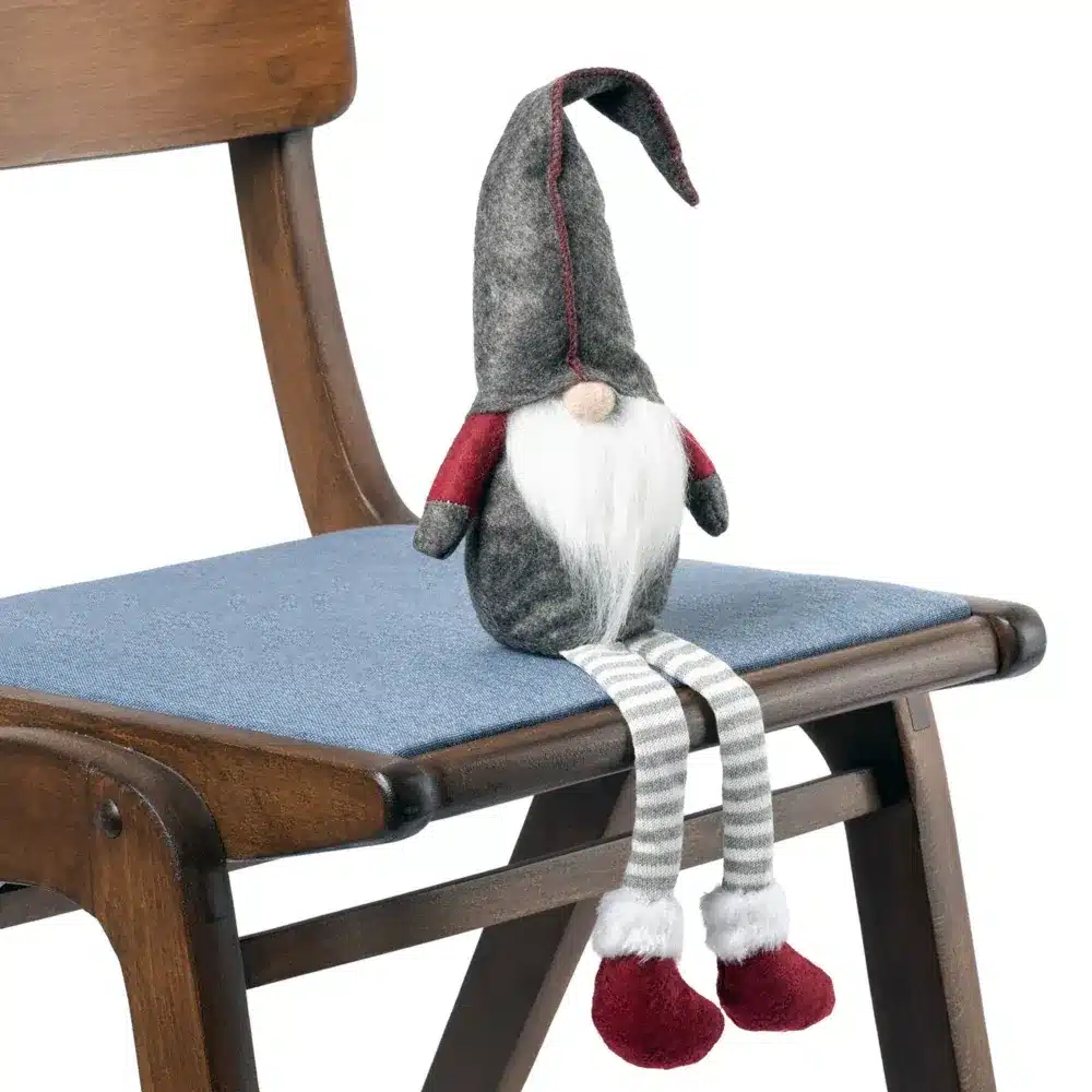 Skrzat Świąteczny Krasnal w Czapce Siedzący Szary 50cm - obrazek 9