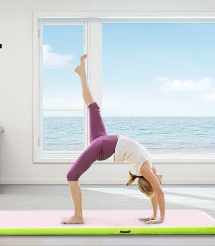 Airtrack Mata Gimnastyczna Ścieżka Akrobatyczna Zielony 500x100x10cm - obrazek 3