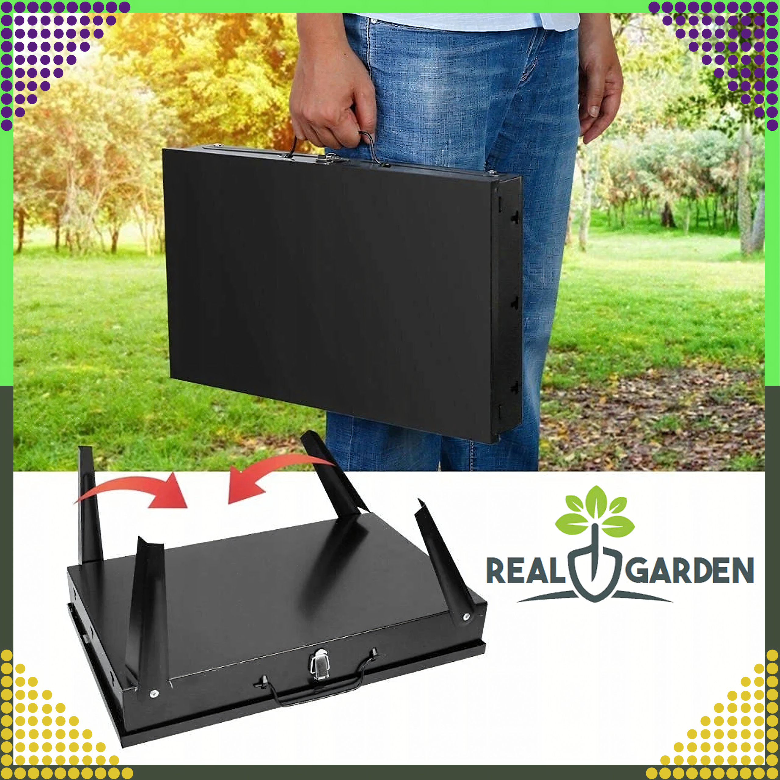 Grill Ogrodowy Turystyczny Składany Przenośny Walizka Kemping + Sztućce - obrazek 26