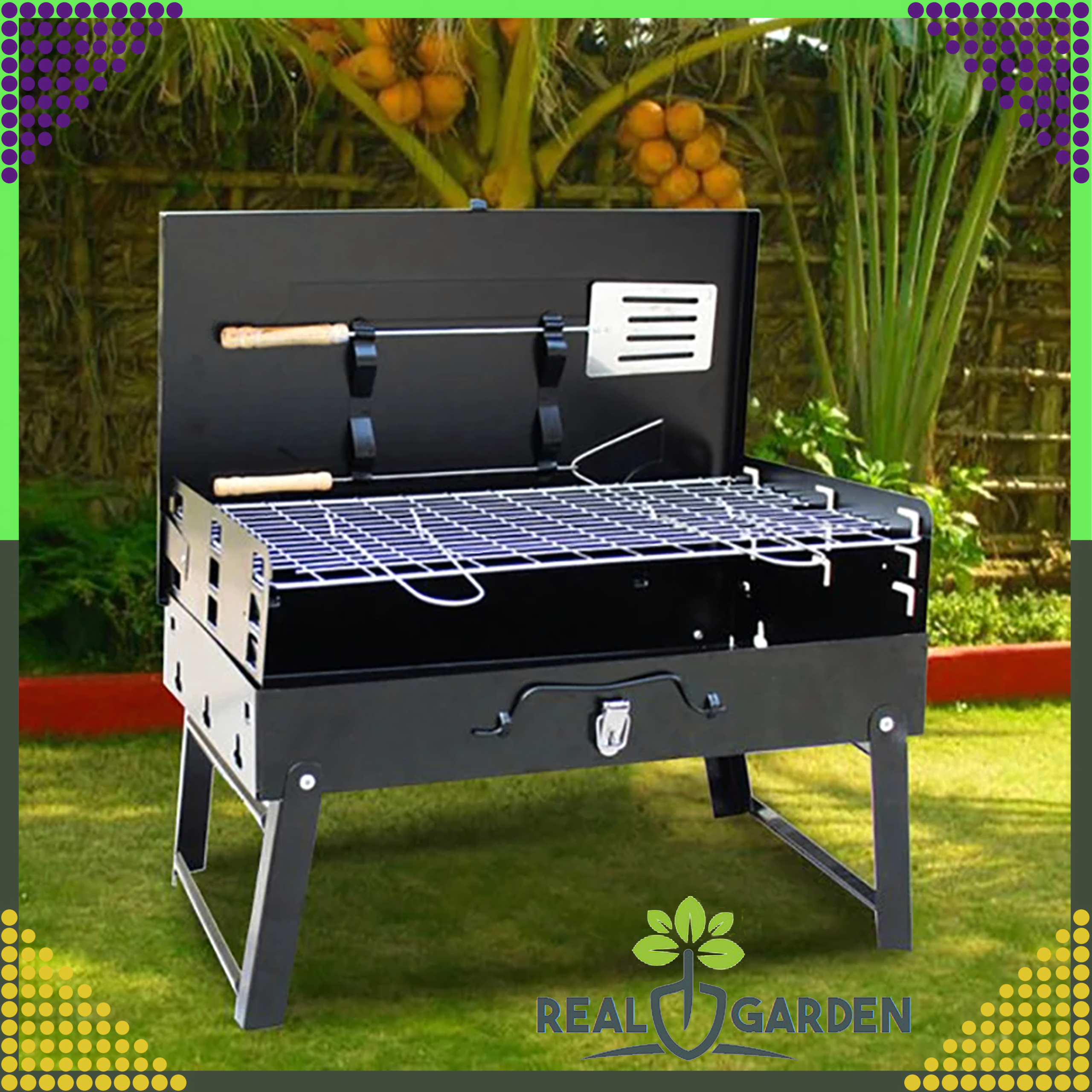 Grill Ogrodowy Turystyczny Składany Przenośny Walizka Kemping + Sztućce - obrazek 29