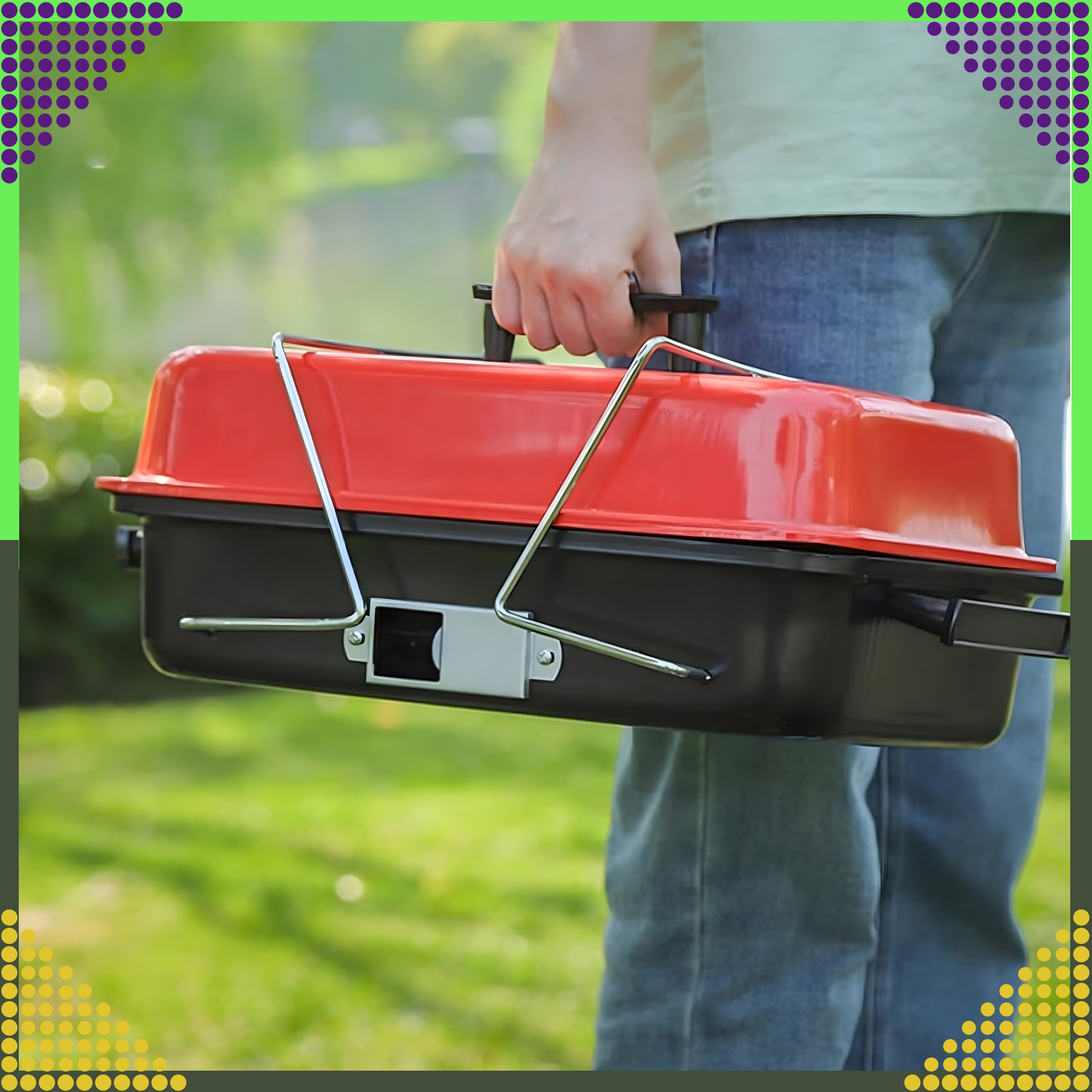 Składany Grill Kempingowy Turystyczny Ogrodowy Przenośny z Pokrywką Solidny - obrazek 28