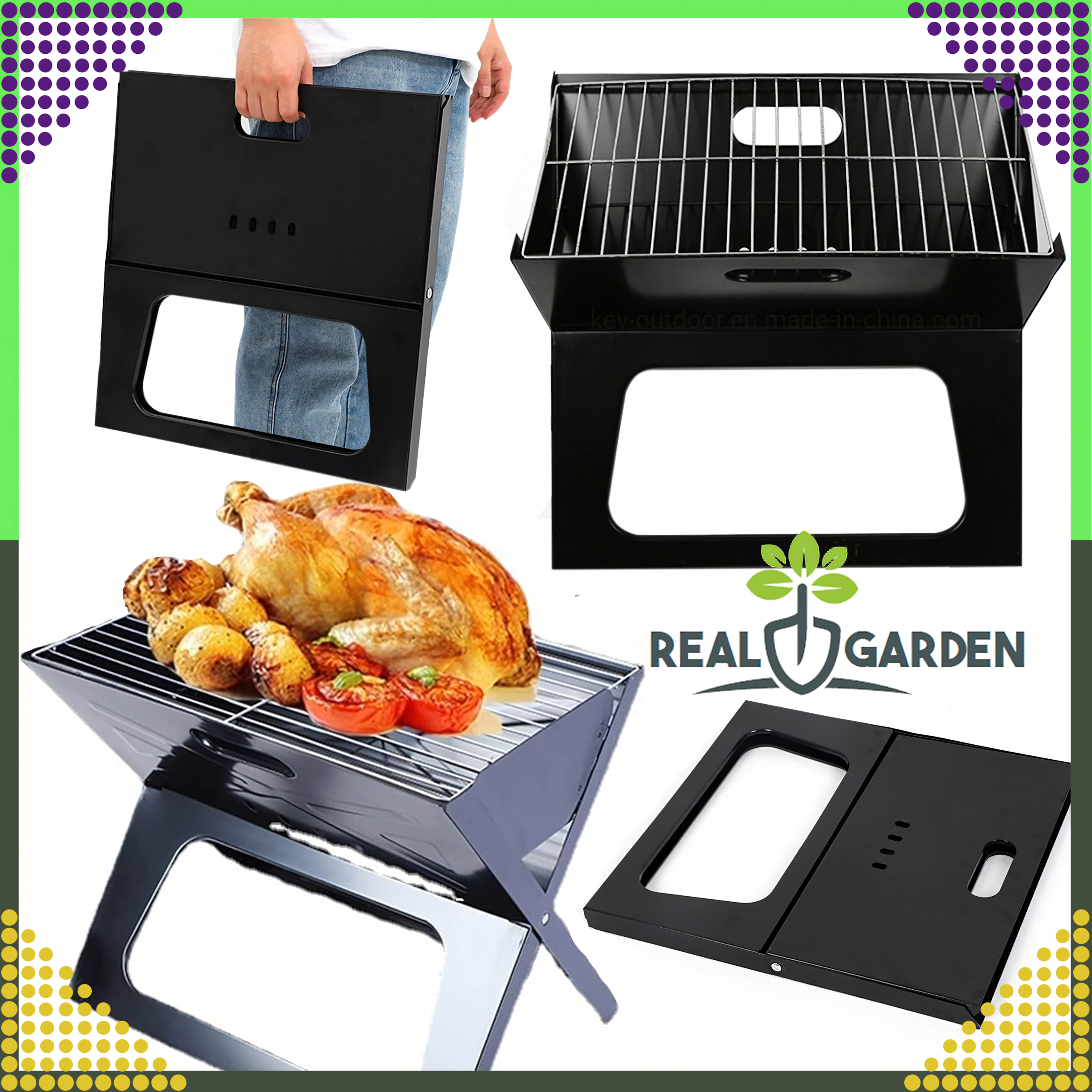 Grill Biwakowy Turystyczny Ogrodowy Przenośny Składany Węglowy Walizka - obrazek 23
