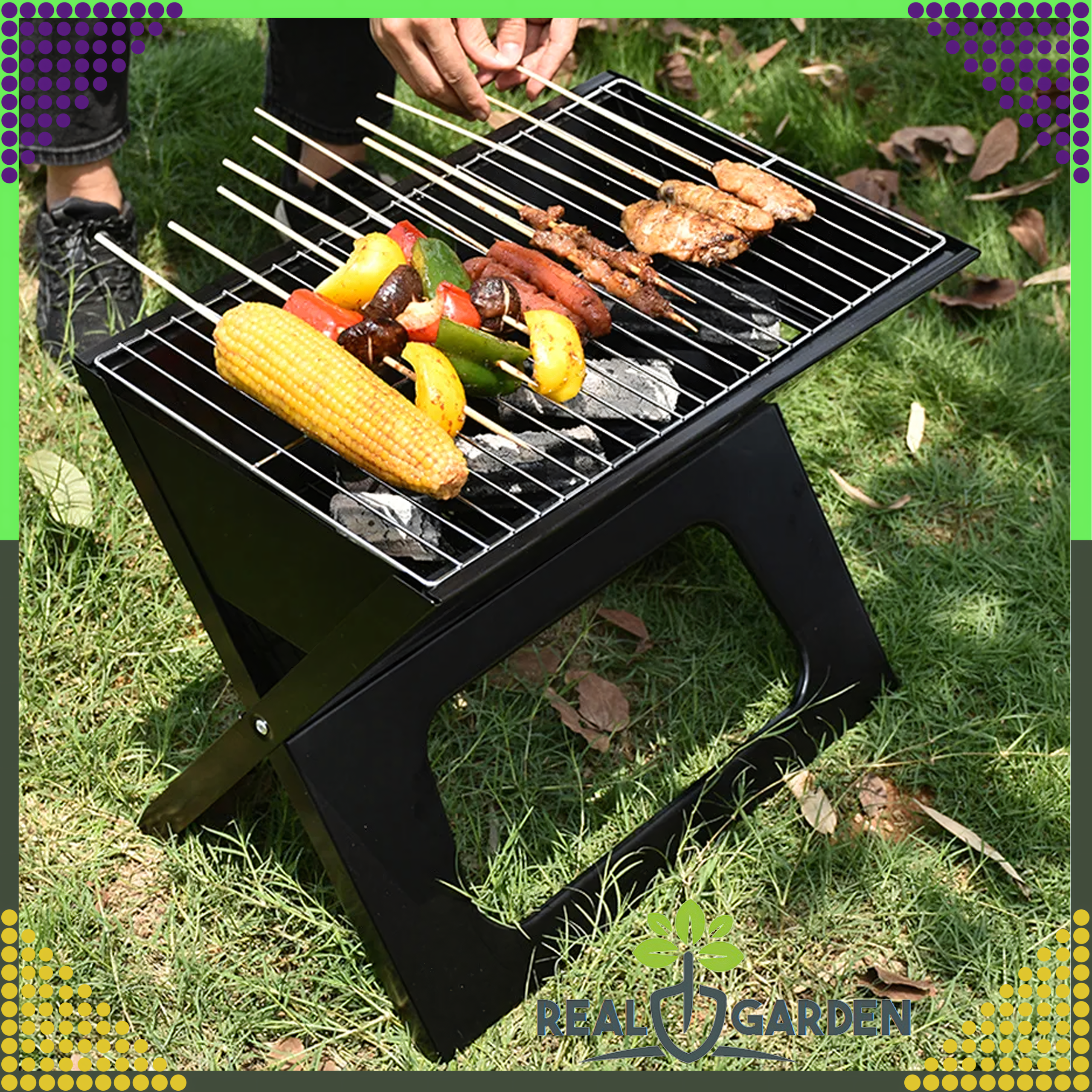 Grill Biwakowy Turystyczny Ogrodowy Przenośny Składany Węglowy Walizka - obrazek 27