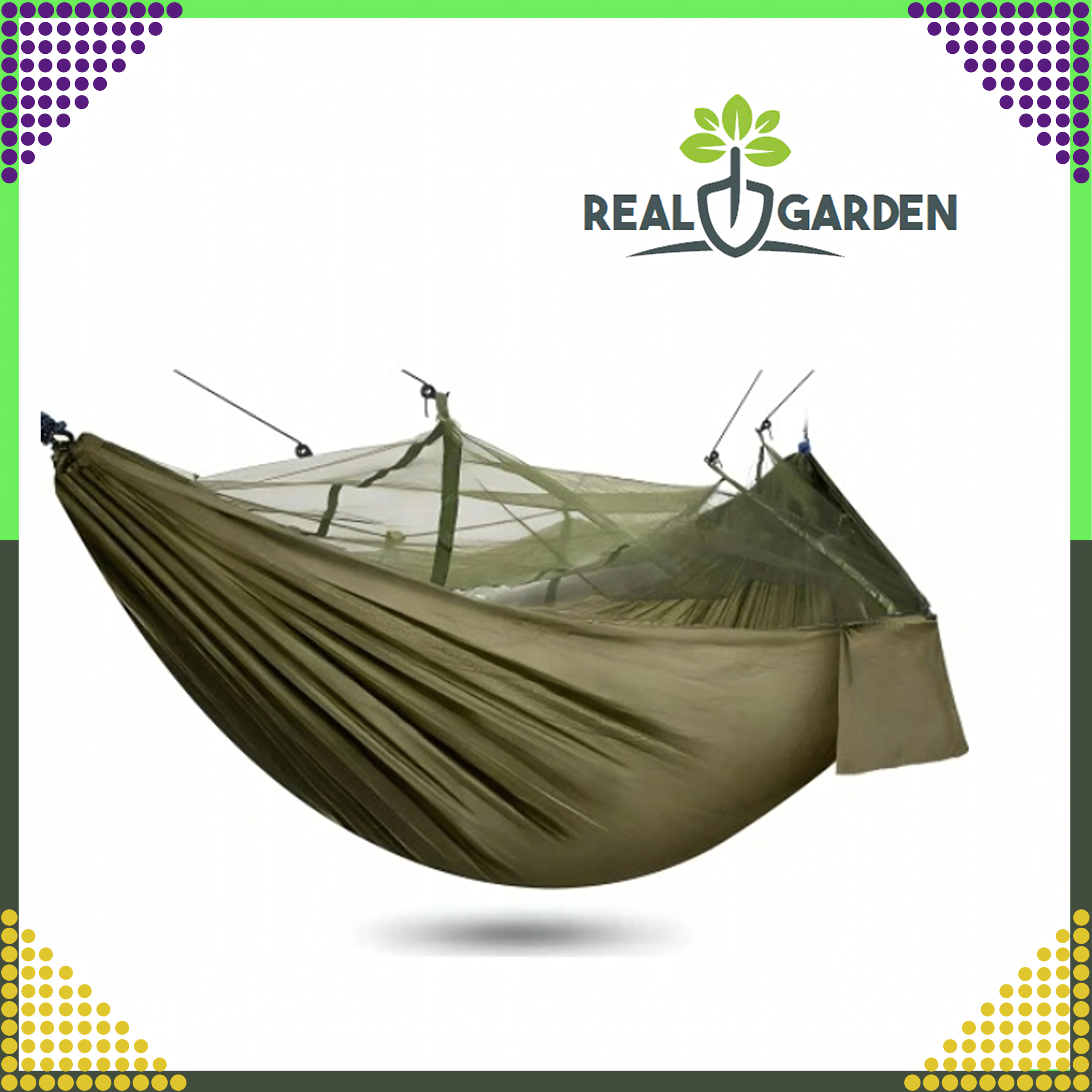 Hamak z Moskitierą Leżak Turystyczny Survivalowy Piknikowy Duży do 180 kg - obrazek 12