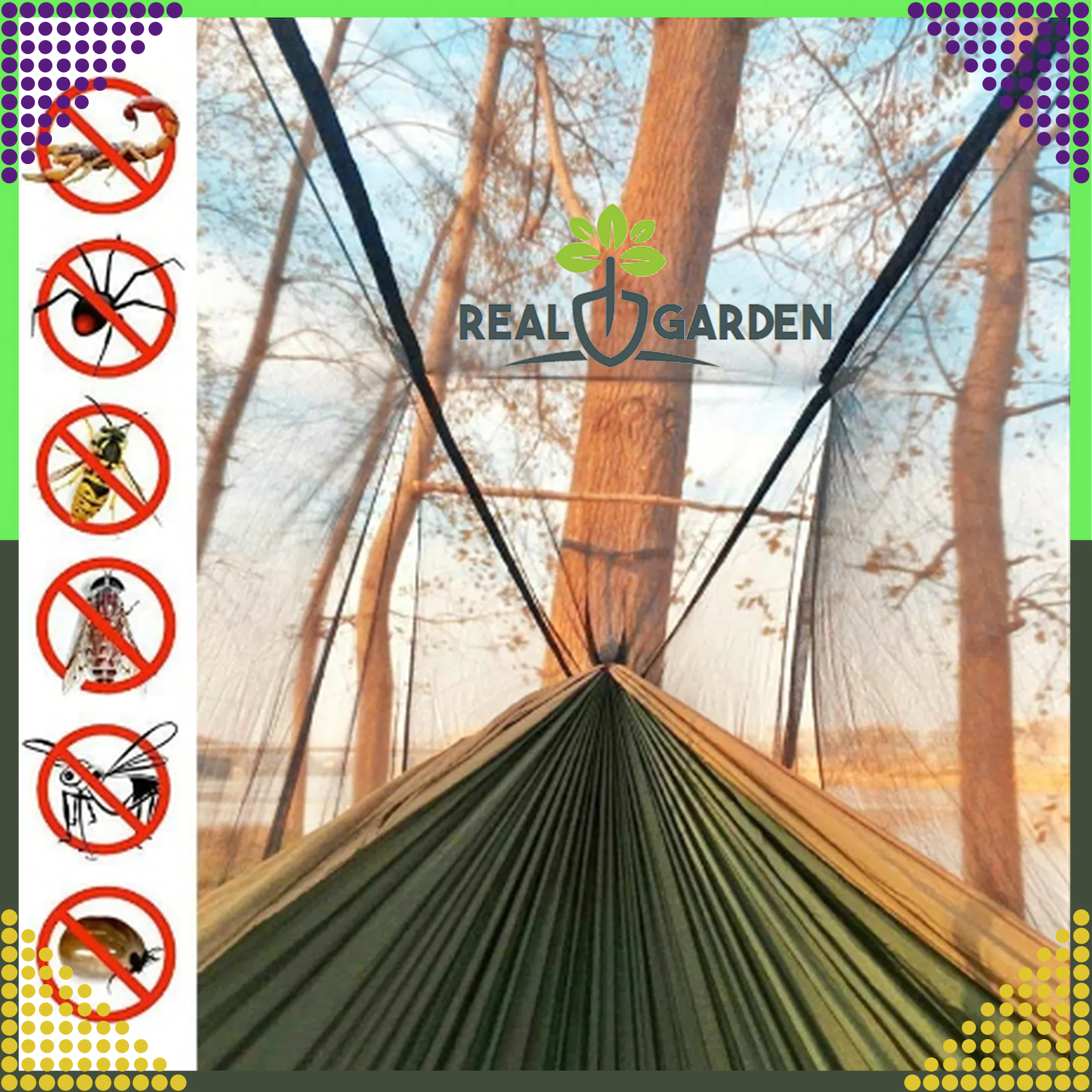 Hamak z Moskitierą Leżak Turystyczny Survivalowy Piknikowy Duży do 180 kg - obrazek 20