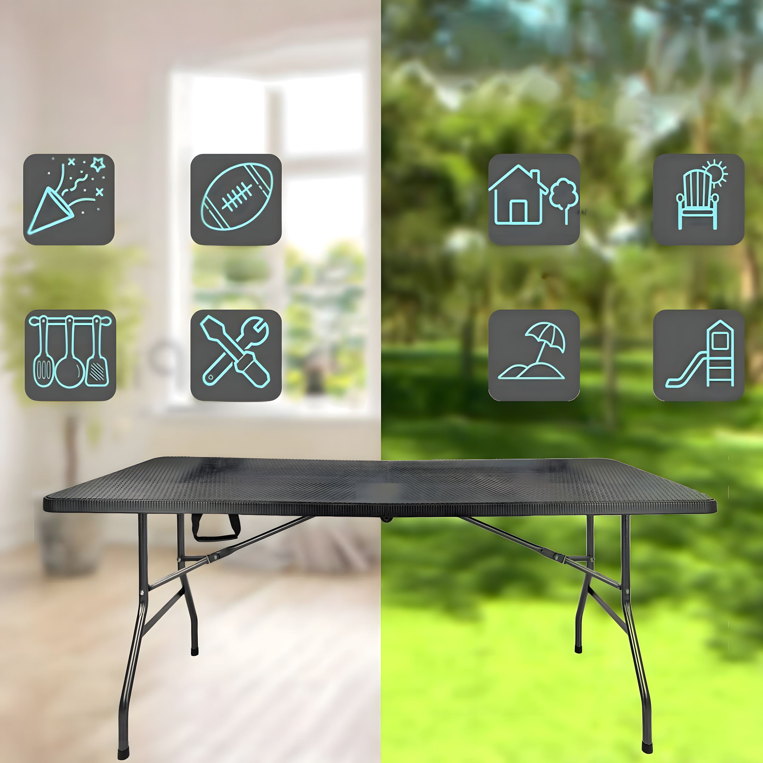 Stół Cateringowy Ogrodowy Bankietowy Walizka Składany Duży 180x74x70cm - obrazek 21