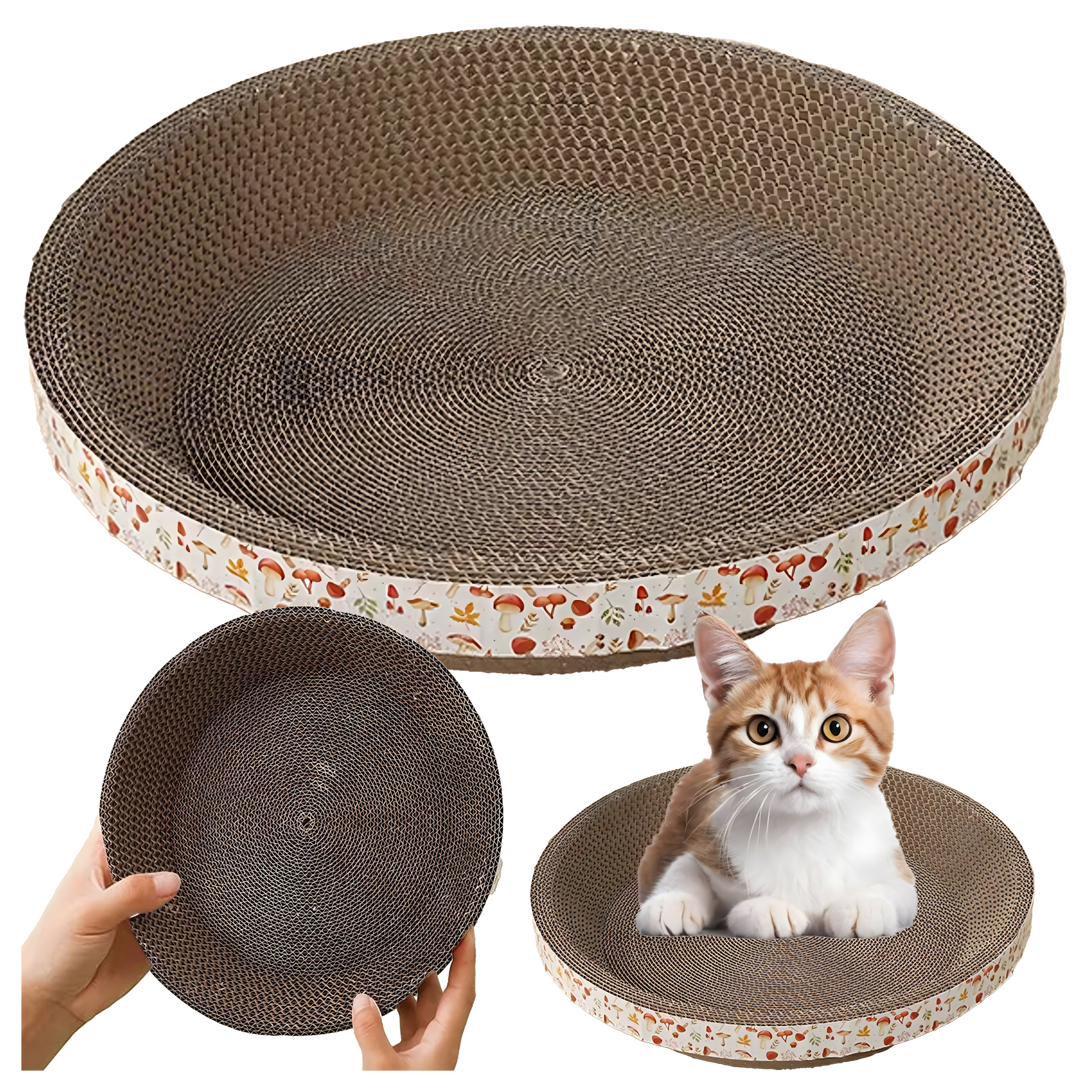 Drapak dla Kota Kartonowy Okrągły Miska Legowisko 30 cm do Drapania