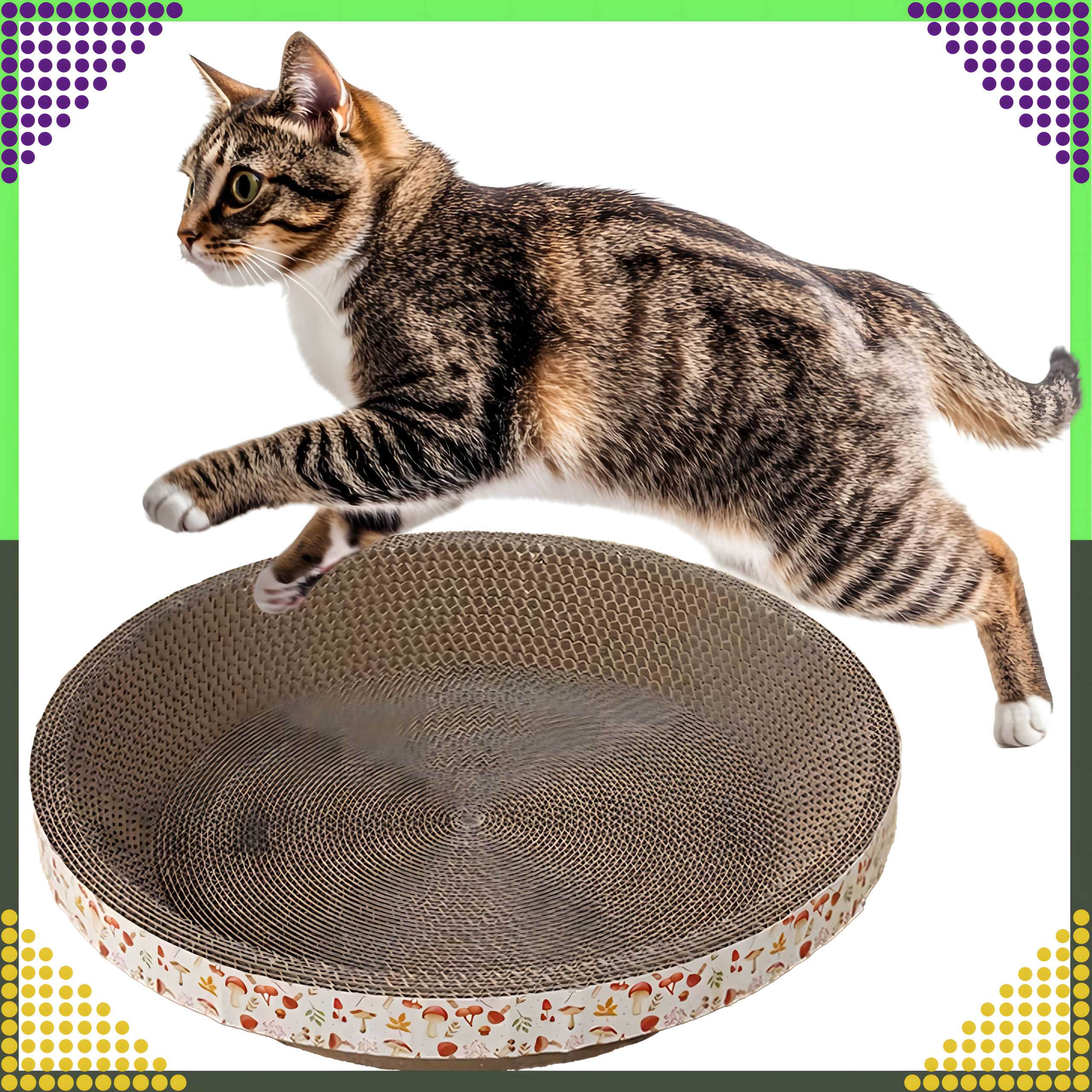 Drapak dla Kota Kartonowy Okrągły Miska Legowisko 30 cm do Drapania - obrazek 16