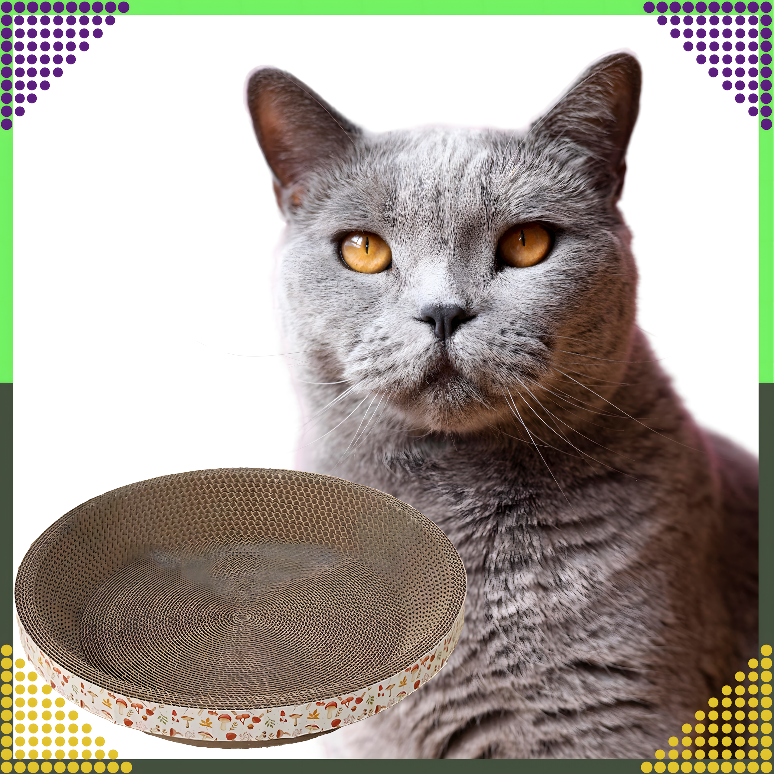 Drapak dla Kota Kartonowy Okrągły Miska Legowisko 30 cm do Drapania - obrazek 19