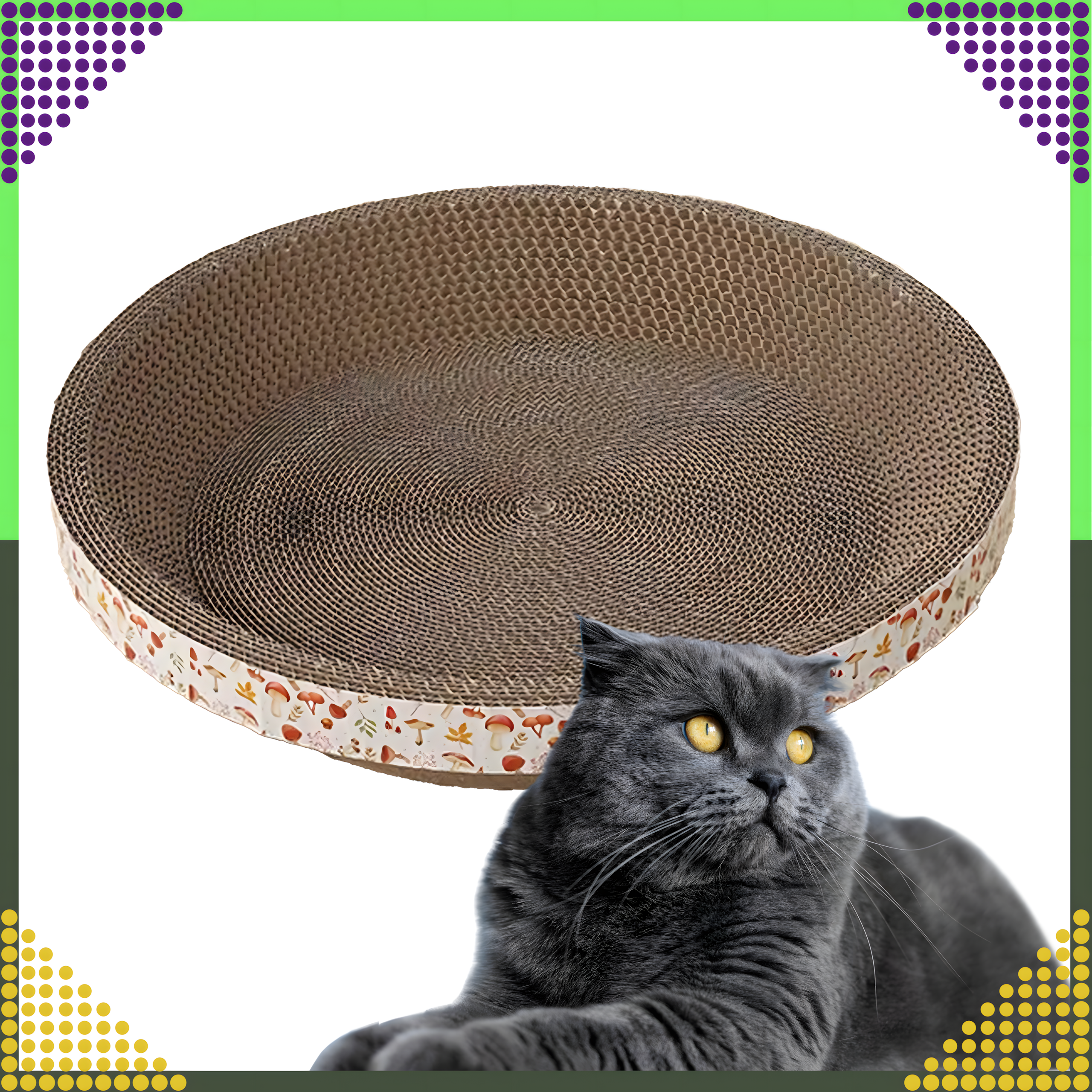 Drapak dla Kota Kartonowy Okrągły Miska Legowisko 30 cm do Drapania - obrazek 20