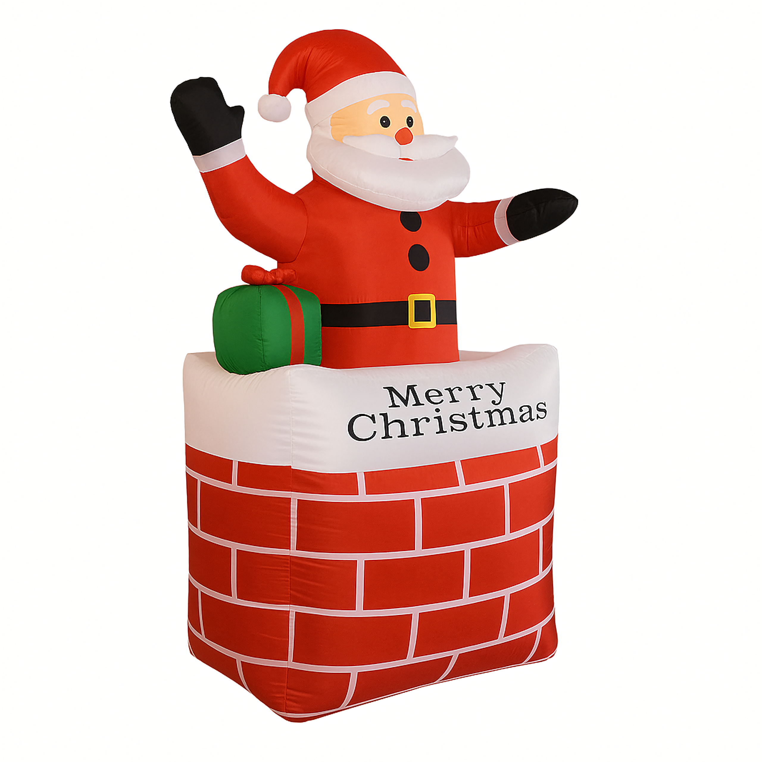 Dmuchany Mikołaj w Kominie Świąteczny Dekoracja Podświetlany Led 150 cm - obrazek 3