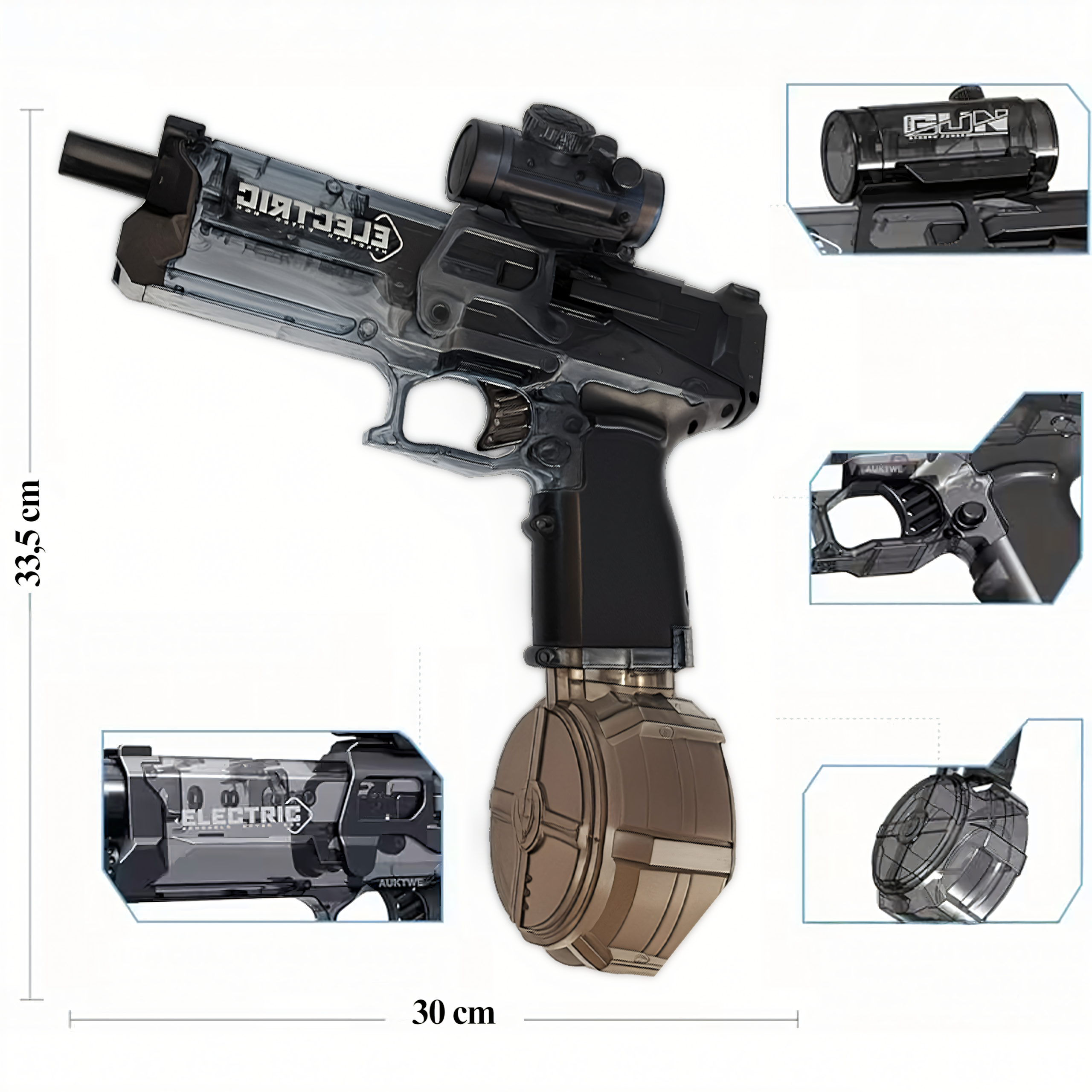 Pistolet Karabin Elektryczny Automatyczny Na Wodę Akumulator 10m Zabawka - obrazek 3