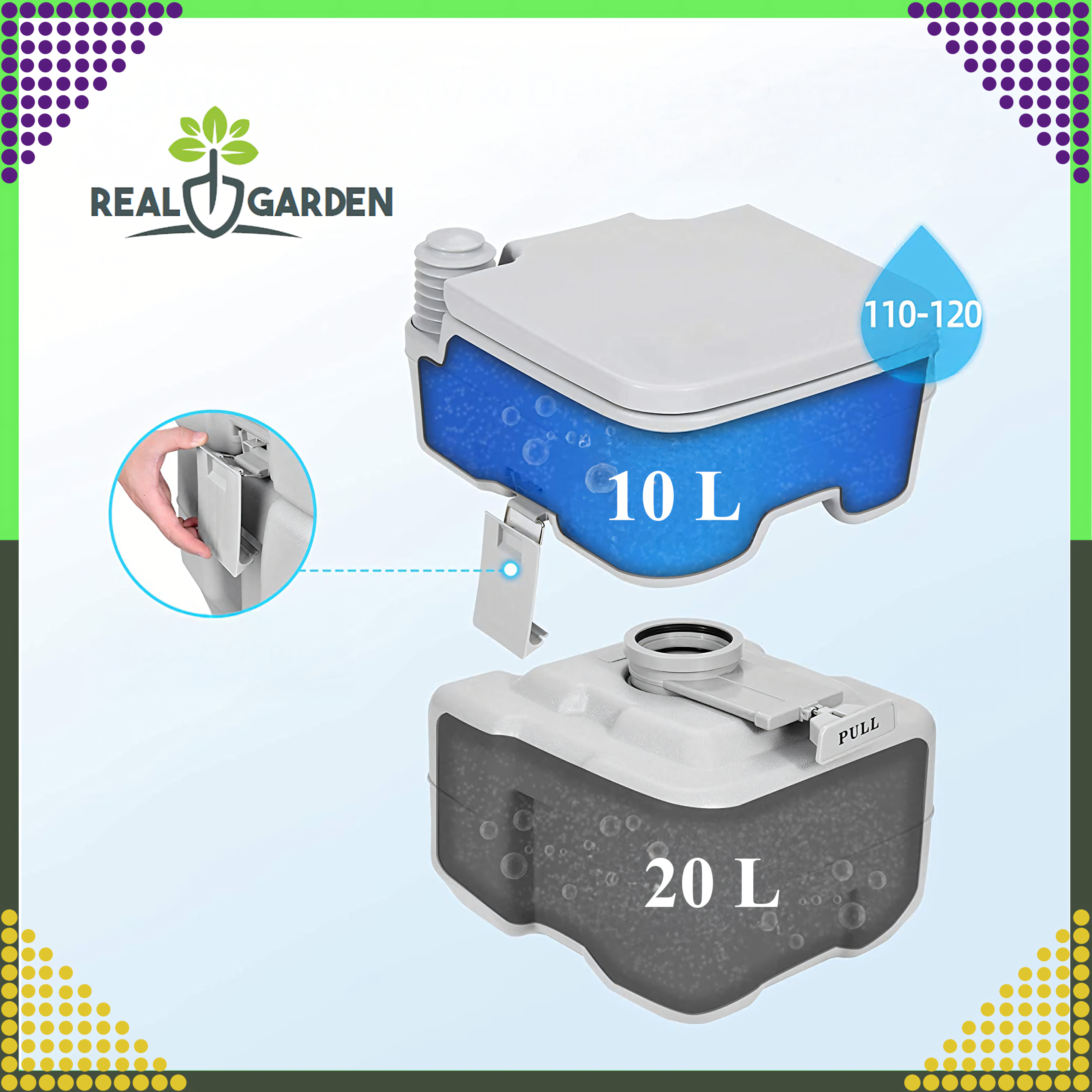 Toaleta Turystyczna Podróżna Przenośna ze Spłuczką Kempingowa na Działkę - obrazek 5