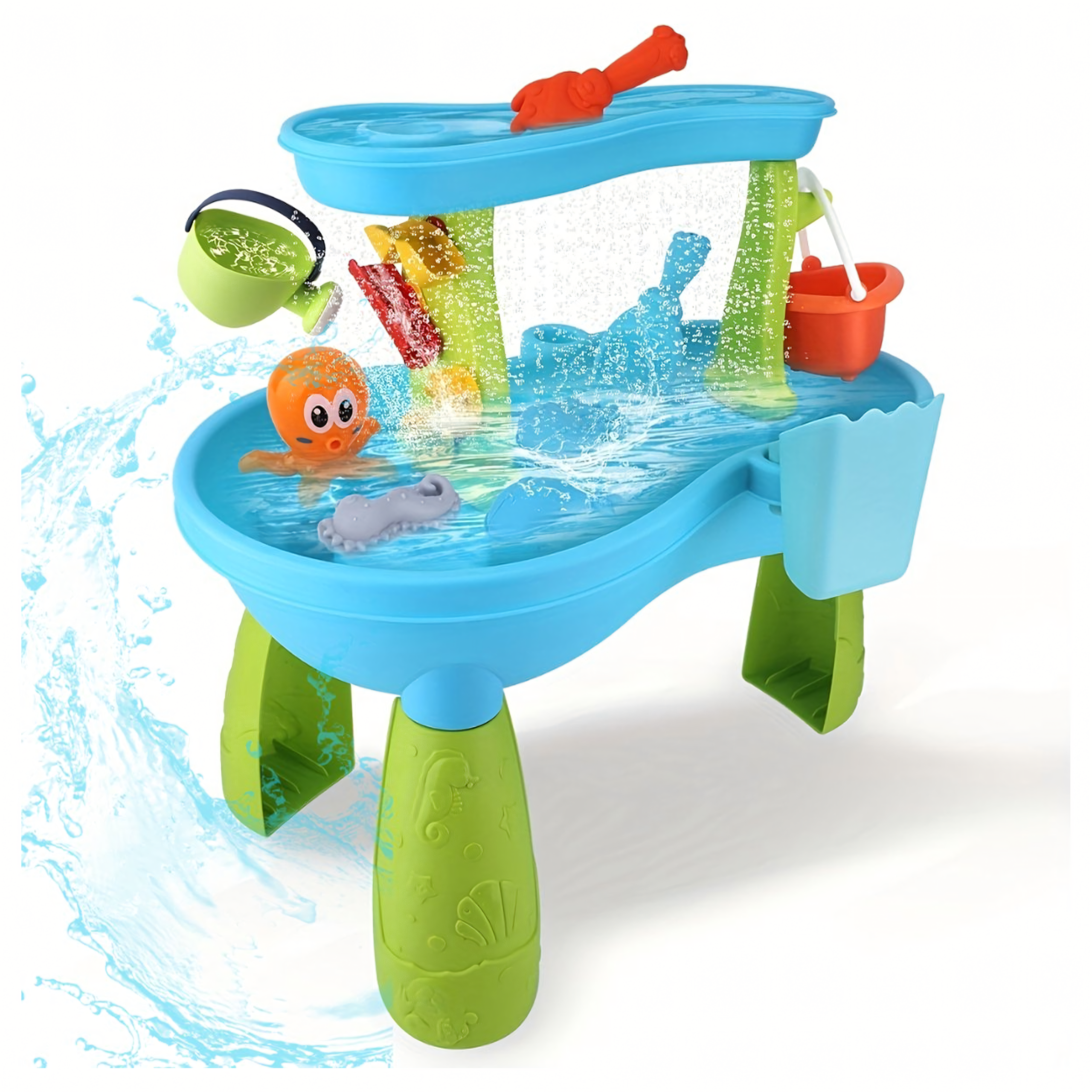 Stolik Wodny Piaskownica Zabawki Do Piasku Wody Wiaderko Dzieci Ogrodu Duży - obrazek 3