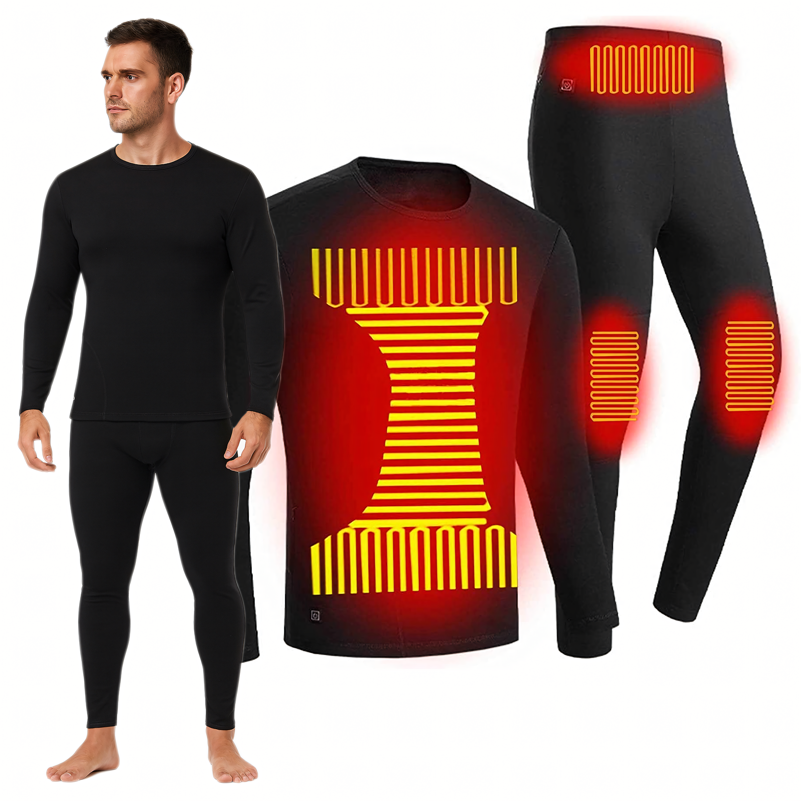 Bielizna Termoaktywna Grzewcza Podgrzewana Odzież Termiczna Komplet 4XL