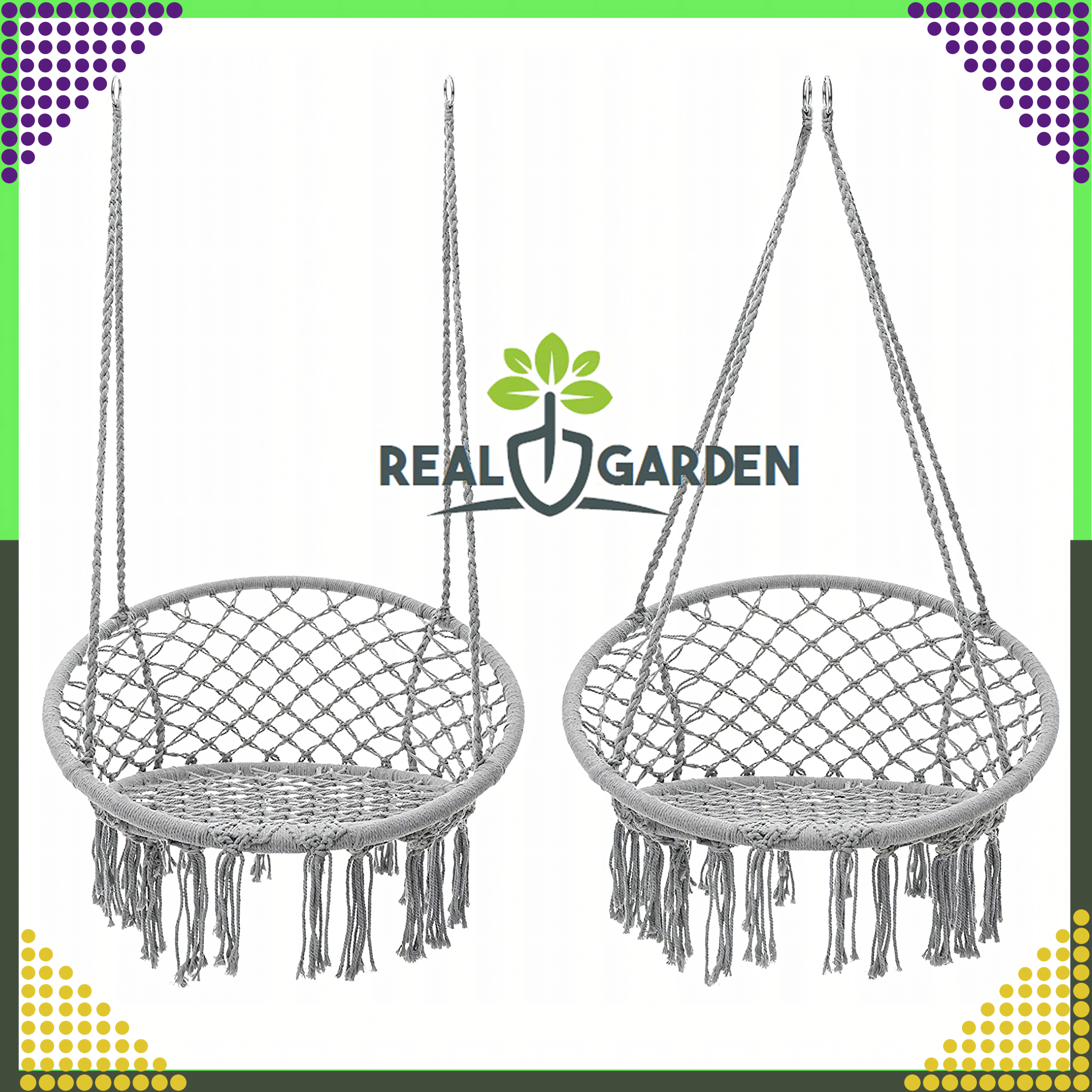 Fotel Wiszący Huśtawka Ogrodowa Bocianie Gniazdo na Ogród Balkon Boho + Poduszka - obrazek 3