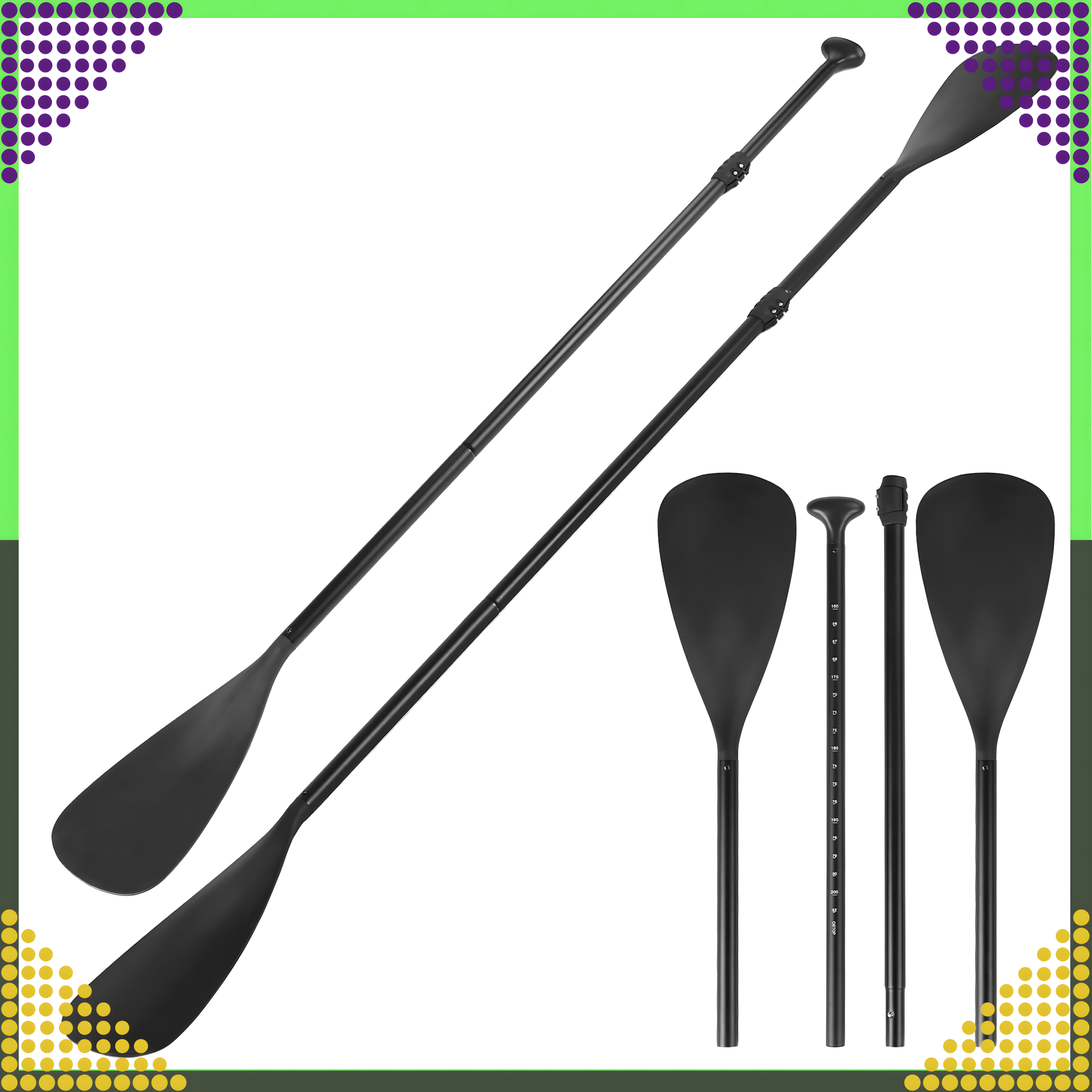 Składane Wiosło Kajakowe do Deski SUP 2w1 Regulowane 4-Częściowe 210 cm Pro - obrazek 2