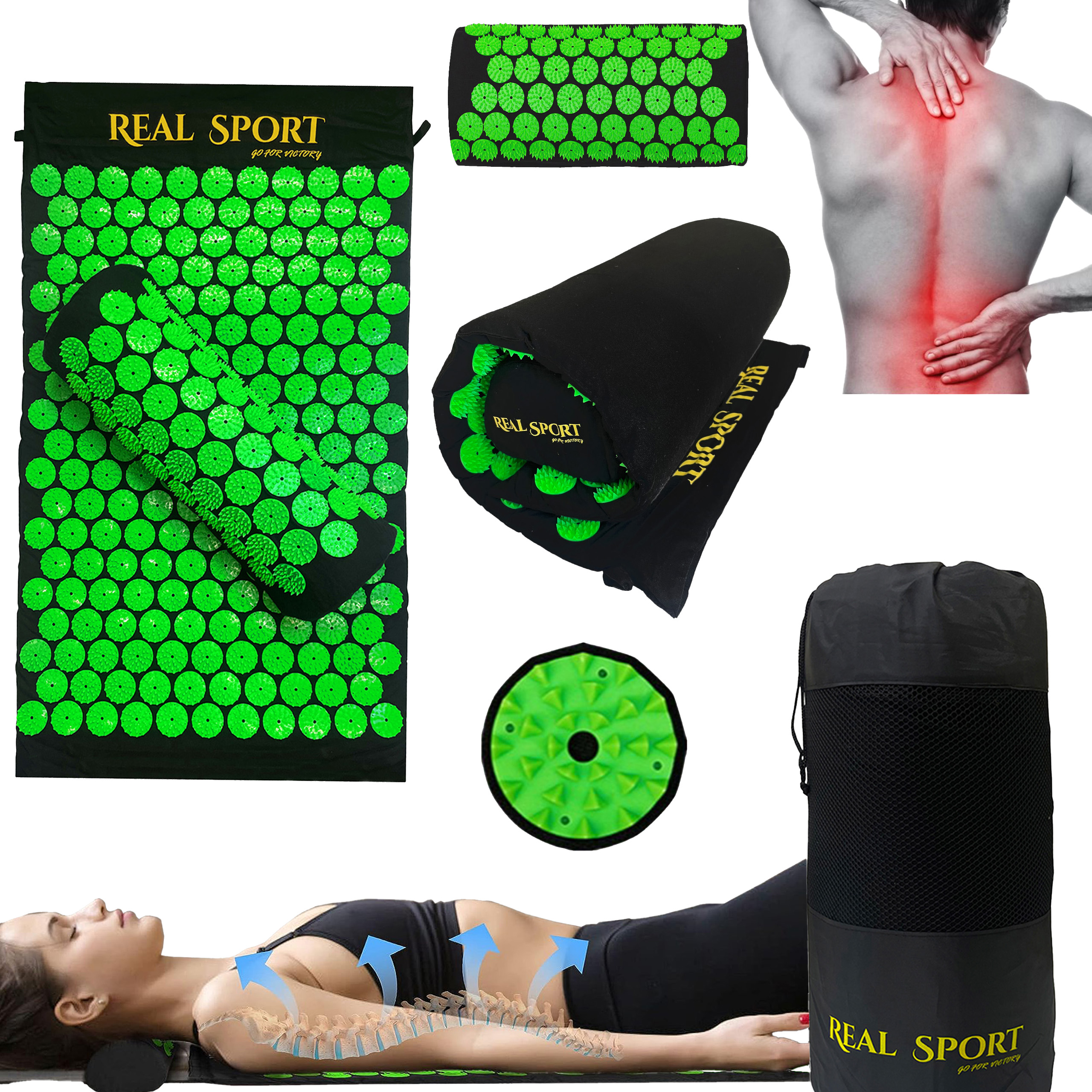 MATA DO AKUPRESURY ZDROWOTNA Z KOLCAMI POBUDZAJĄCA KRĄŻENIE MASAŻ PODUSZKA