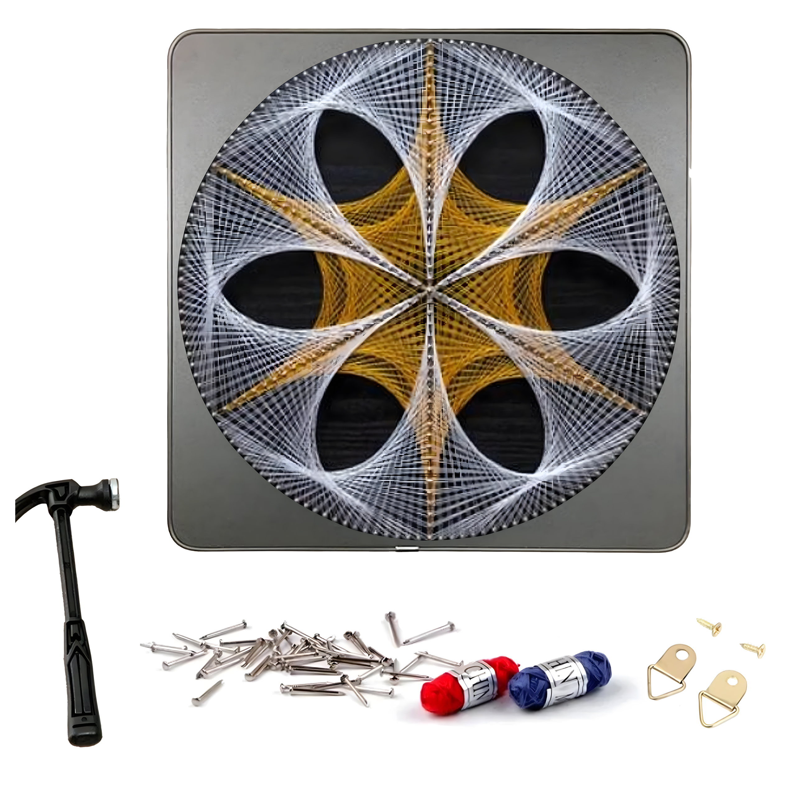 Zestaw Kreatywny Do String Art Przeplatanka Obraz z Nici Ramka 40x40 cm