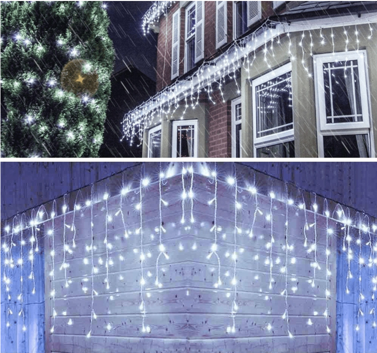 KURTYNA SOPLE 500 LED LAMPKI ŚWIĄTECZNE ZEWNĘTRZNE IP44 STAŁE + FLASH BIAŁE - obrazek 5