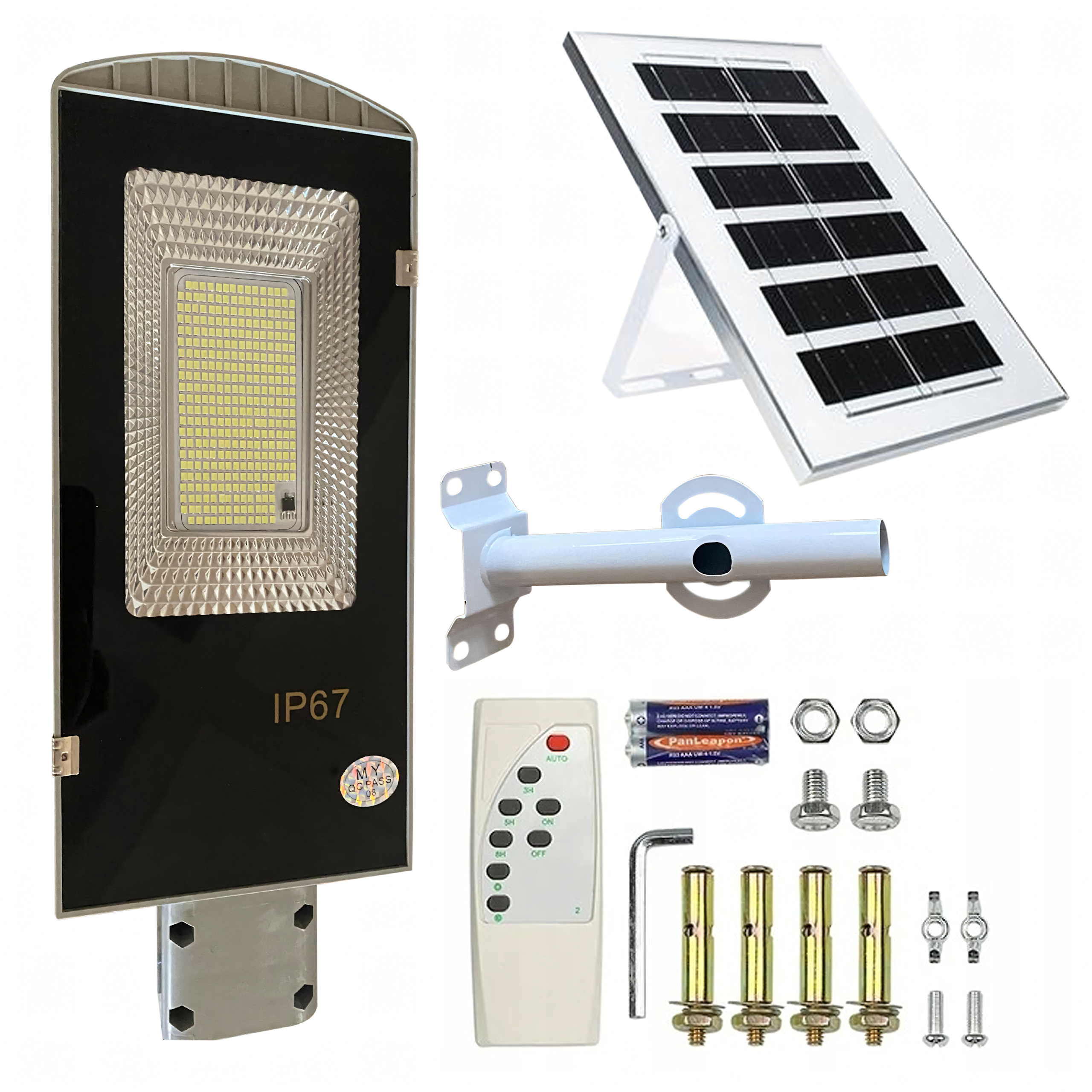 Latarnia Ogrodowa Lampa Solarna na Słup Mocna 50W Panel Uliczna 100 Led