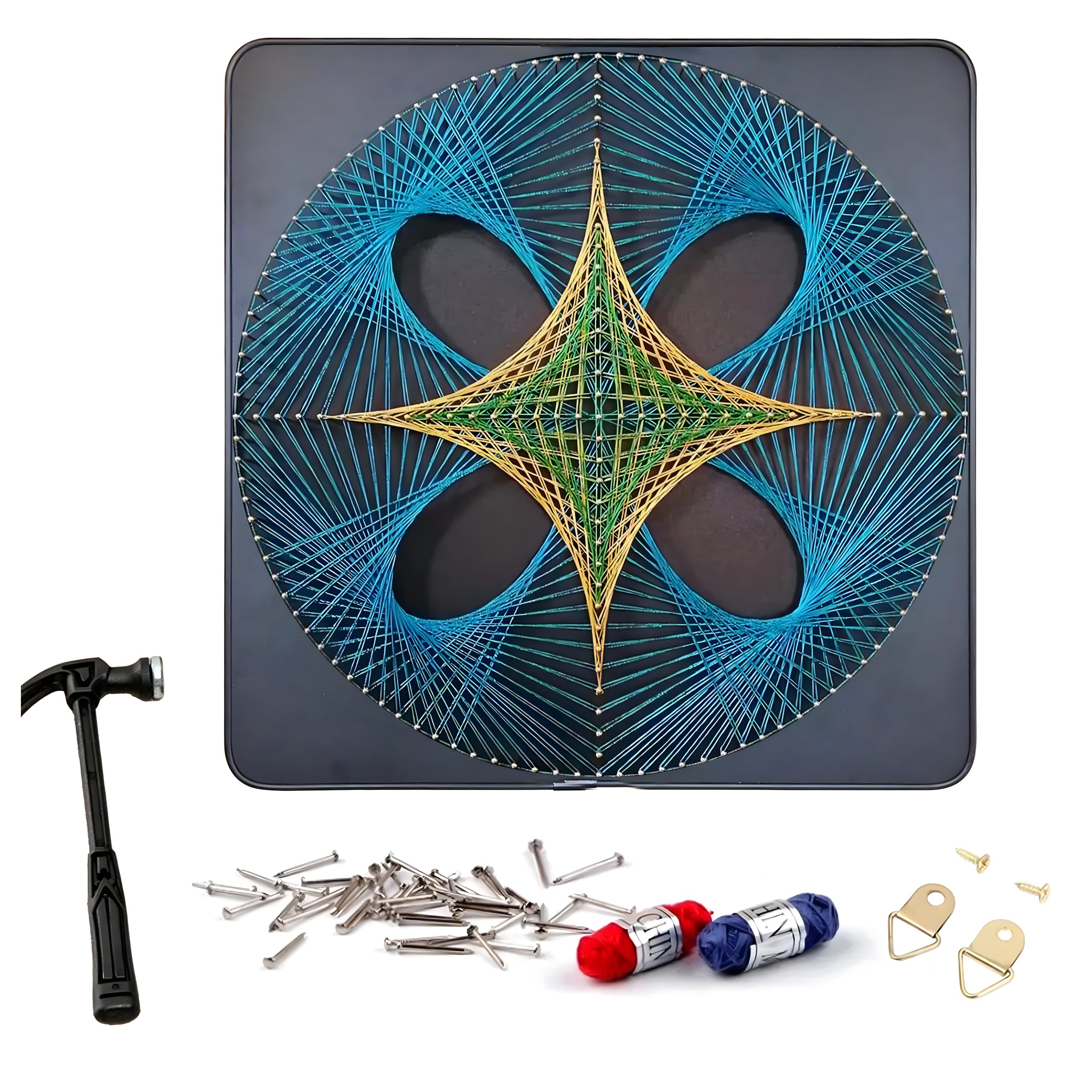 Zestaw Kreatywny Do String Art Przeplatanka Obraz z Nici Ramka 40x40cm