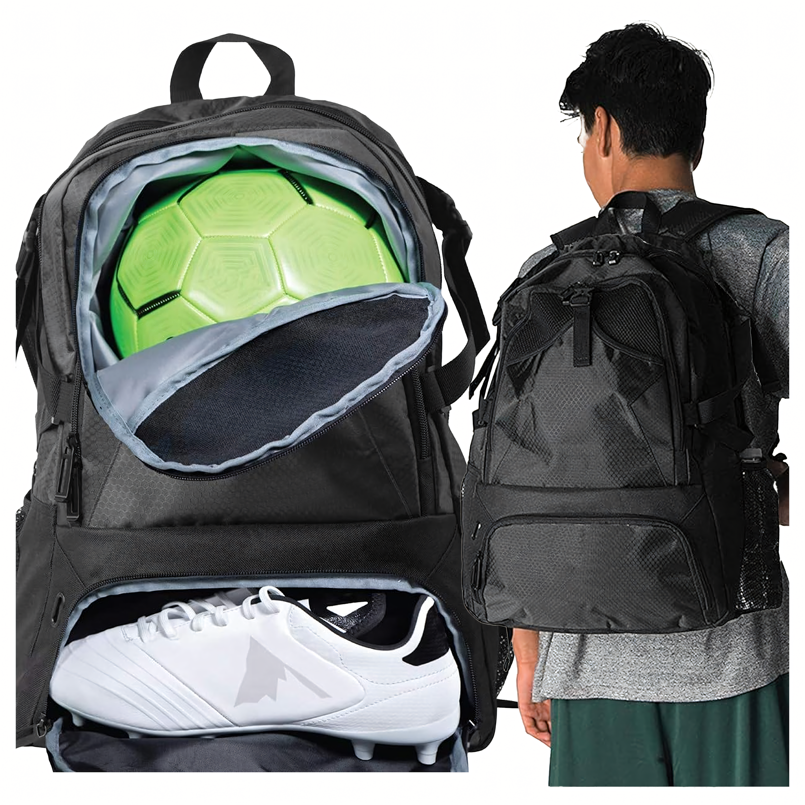 Plecak Torba Treningowa z Miejscem Na Piłki Buty 35L