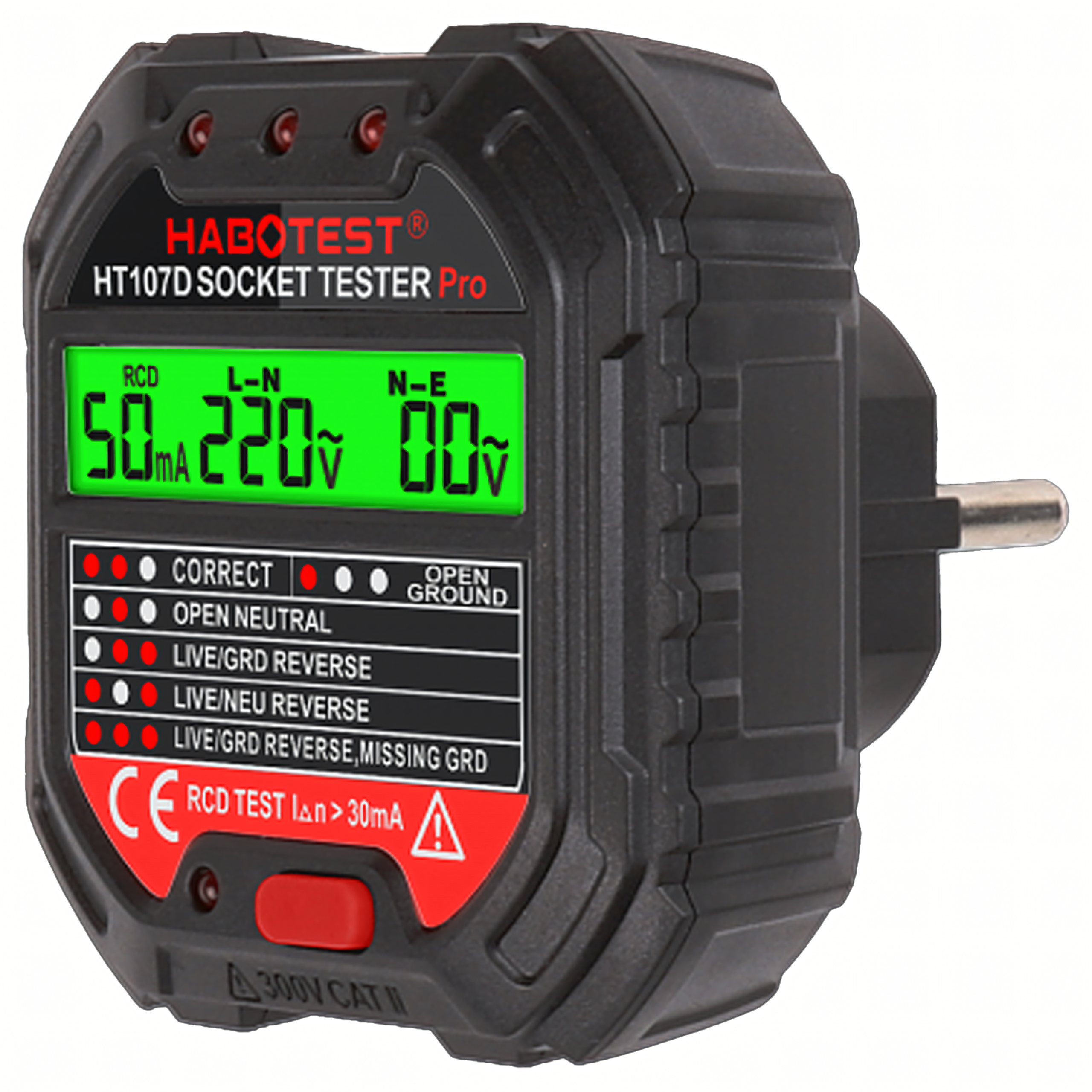 Tester Napięcia Gniazd Sieciowych Elektrycznych Gniazdek Kontaktów LCD RCD - obrazek 4