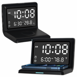 Zegar Budzik Cyfrowy Bezprzewodowa Ładowarka 15W