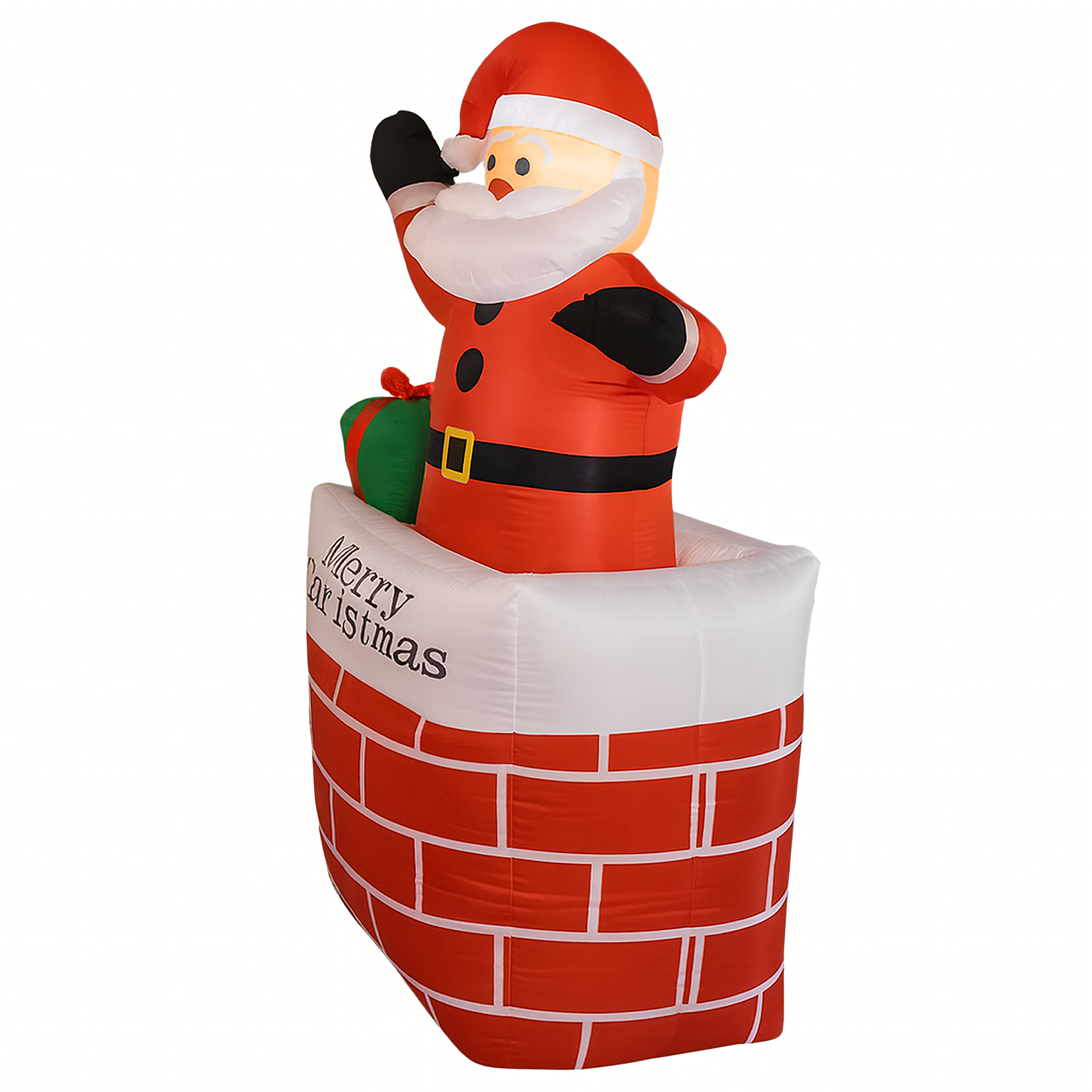 Dmuchany Mikołaj w Kominie Świąteczny Dekoracja Podświetlany Led 150 cm - obrazek 4