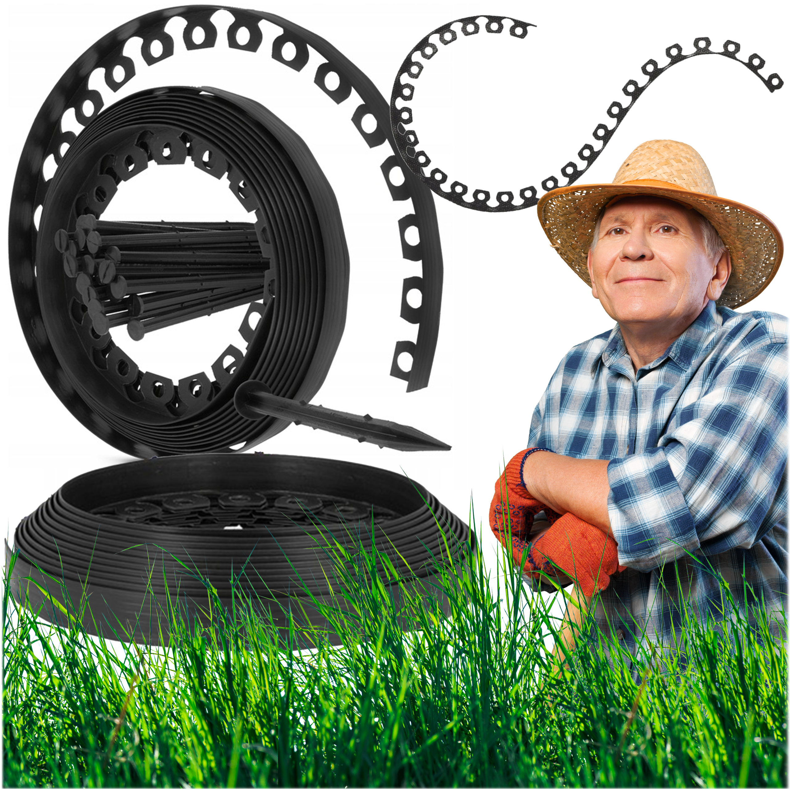 Obrzeże Trawnikowe Ogrodowe Elastyczne Czarne 6cm 20m + 60 Kotew - obrazek 2