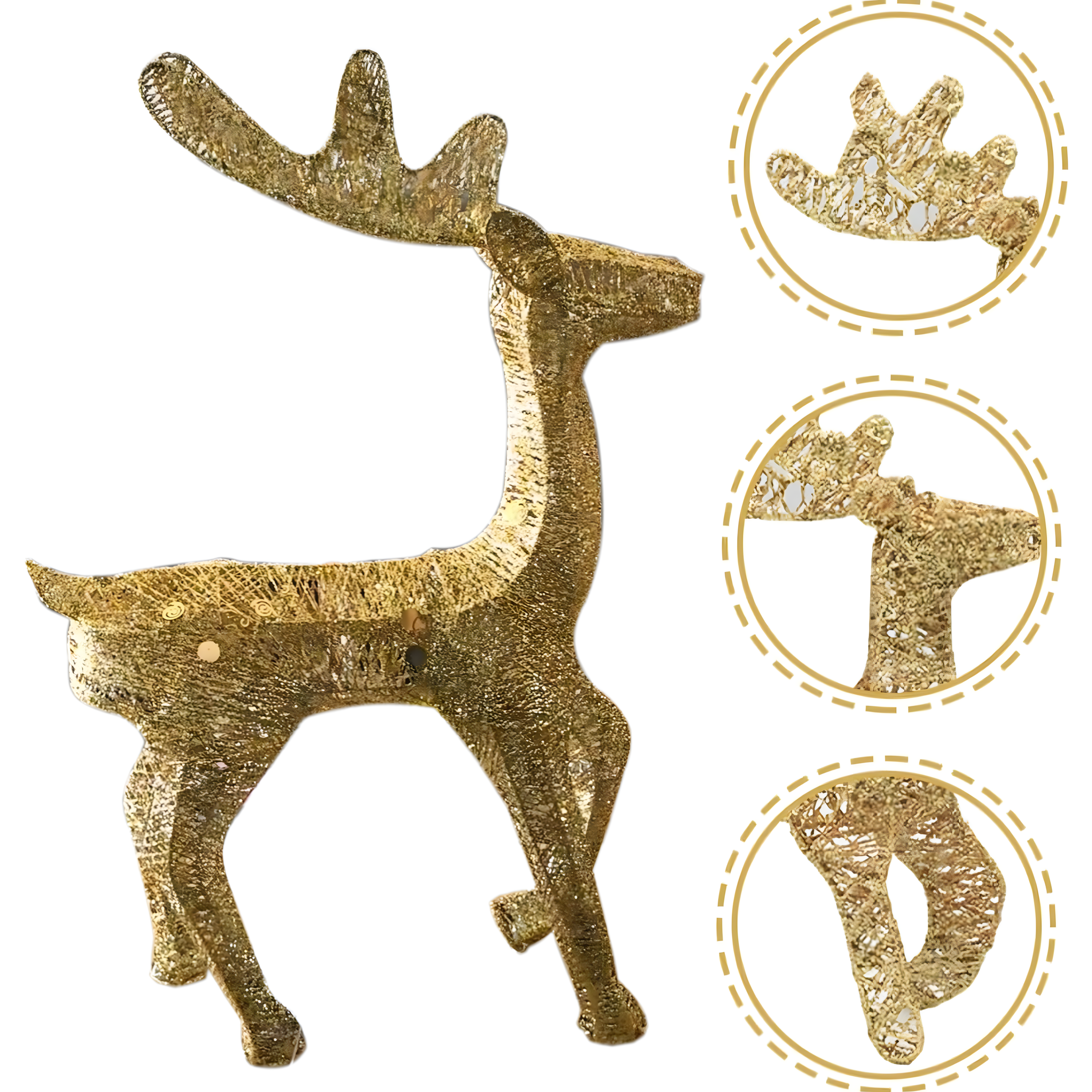 Renifer Led Świecący Podświetlany Figurka Świąteczna Złoty Duży 70 cm - obrazek 4