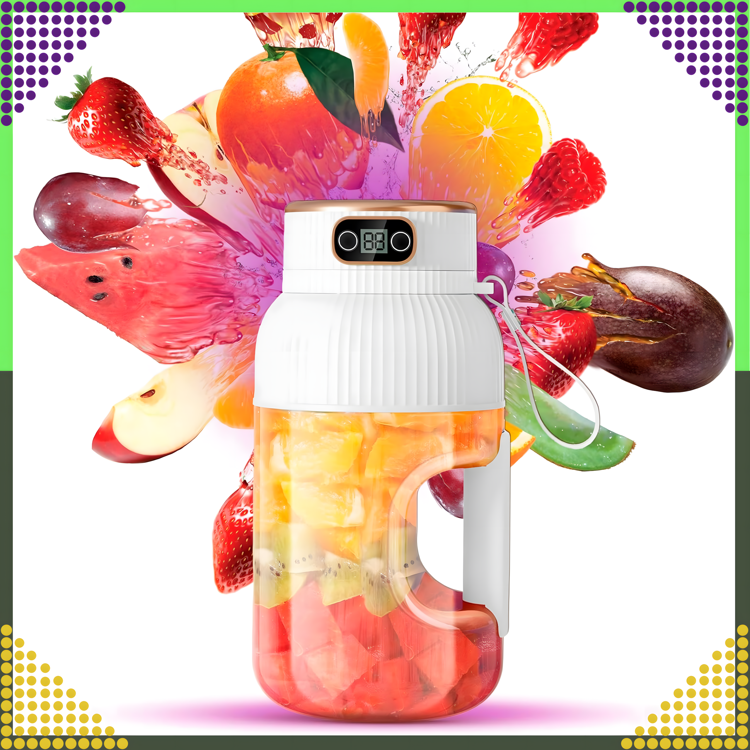 Przenośny Blender Bezprzewodowy Mikser do Napojów Owoców Smoothie 1L - obrazek 5