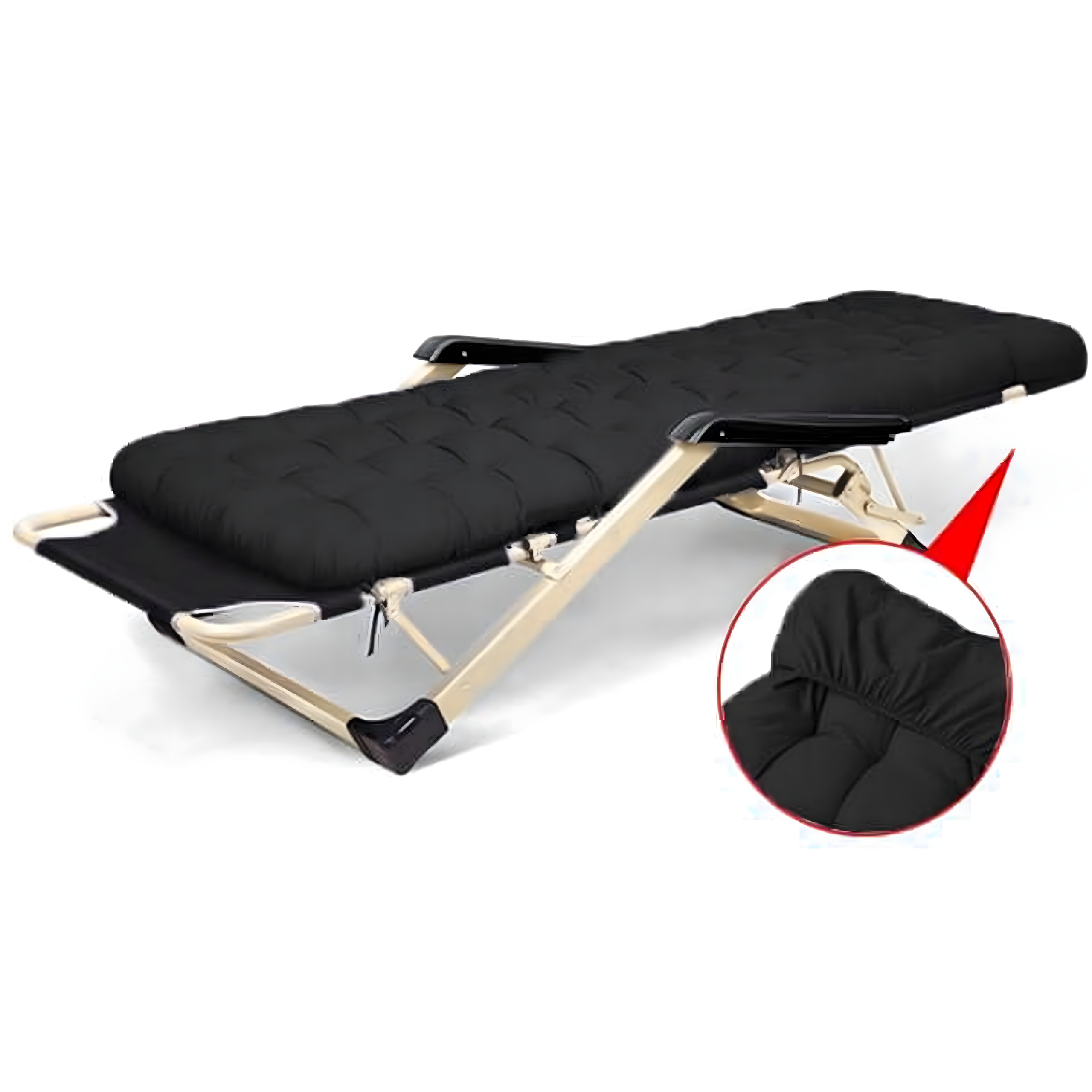 Leżak Ogrodowy Plażowy Turystyczny Składany Grawitacyjny Gruba Poduszka - obrazek 5